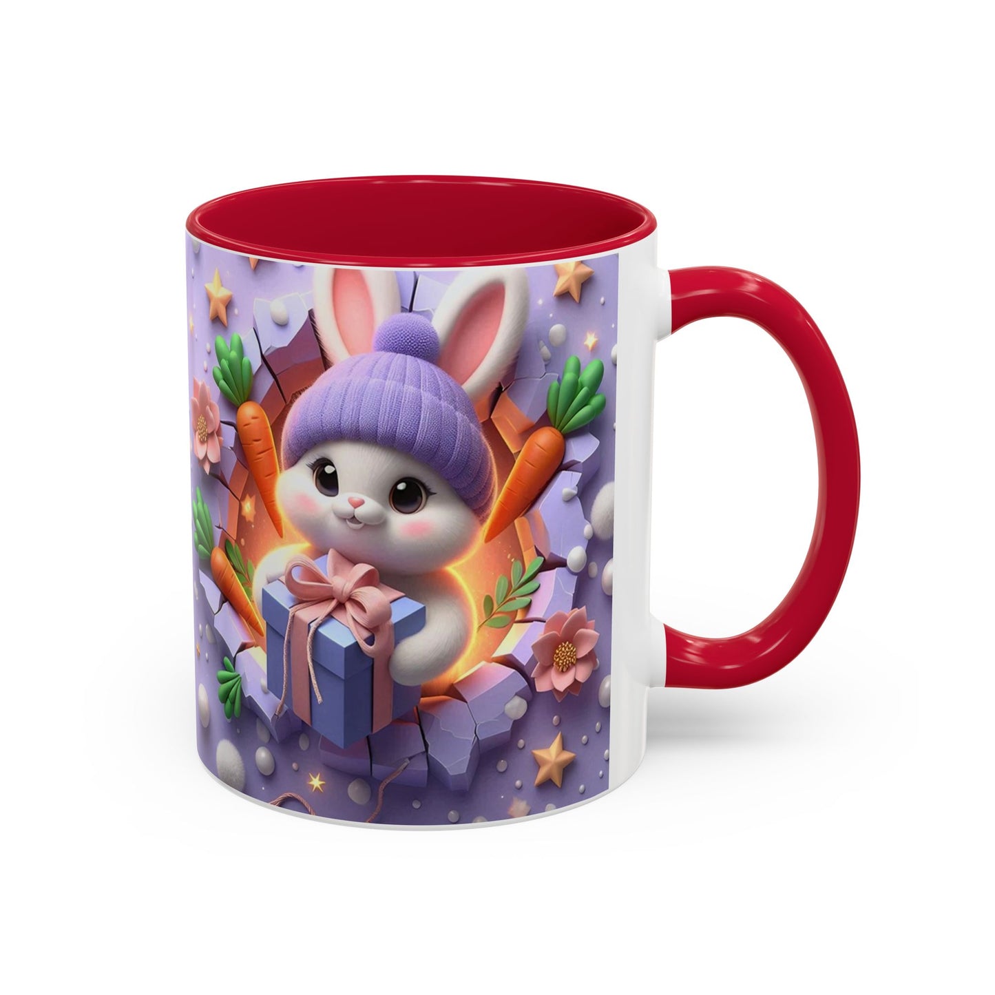 Mug Lapin Kawaii avec Cadeau – Tasse Bunny Adorable Style Pastel et Carottes – Cadeau Mignon 325ml