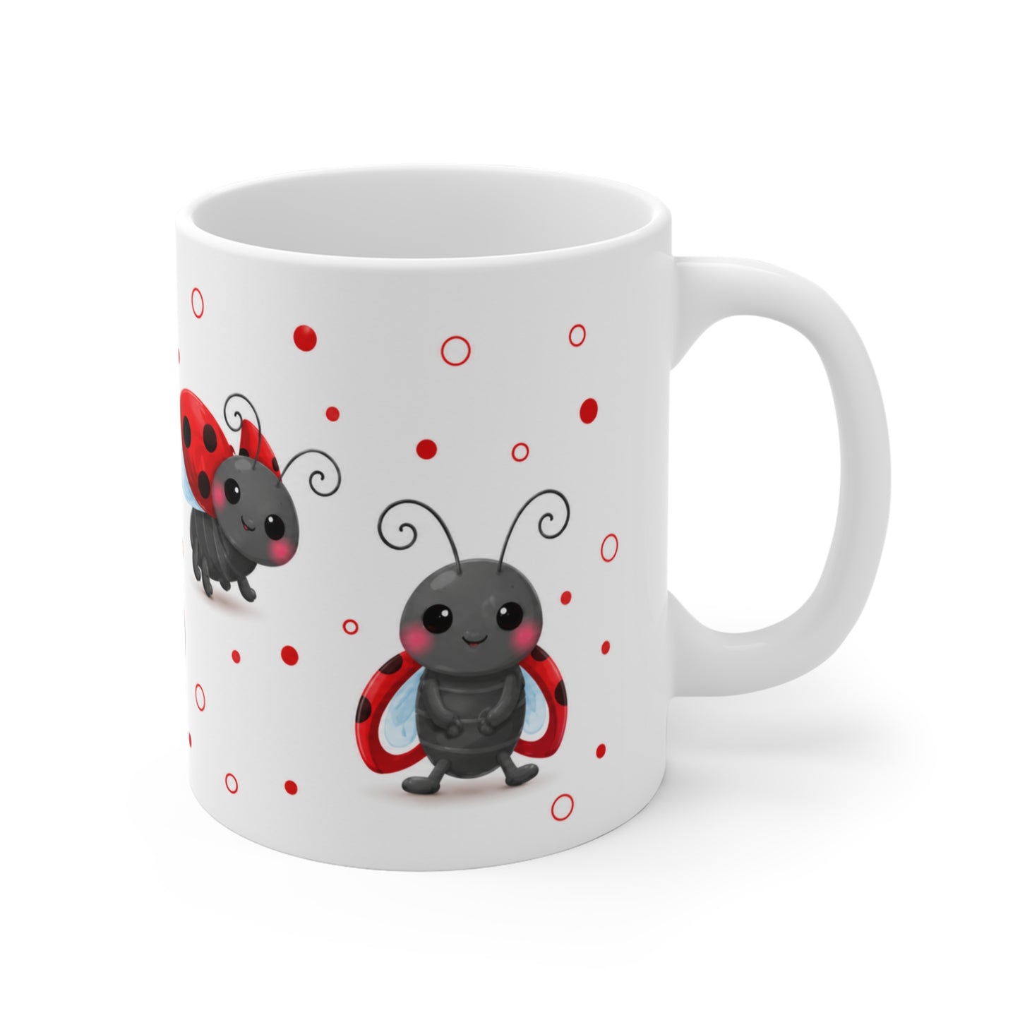 Tasse Coccinelles Kawaii – Mug Insectes Cartoon Adorables – Cadeau Femme Enfant 325ml