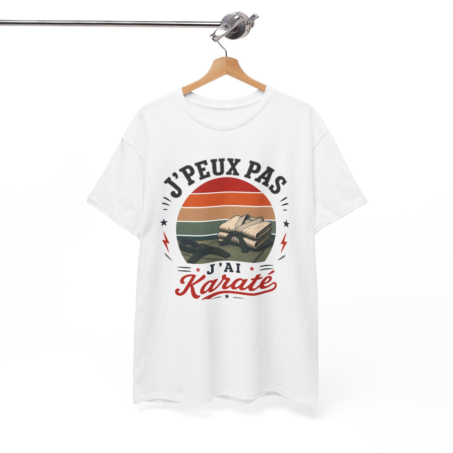 T-Shirt J’Peux Pas J’Ai Karaté – Tee Shirt Karatéka Vintage – Cadeau Arts Martiaux Dojo Ceinture Noire Homme Femme