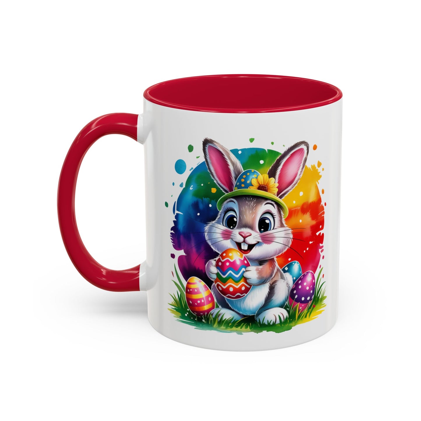 Mug Lapin de Pâques – Tasse Œufs Colorés Kawaii – Cadeau Printemps et Pâques – Céramique 325ml