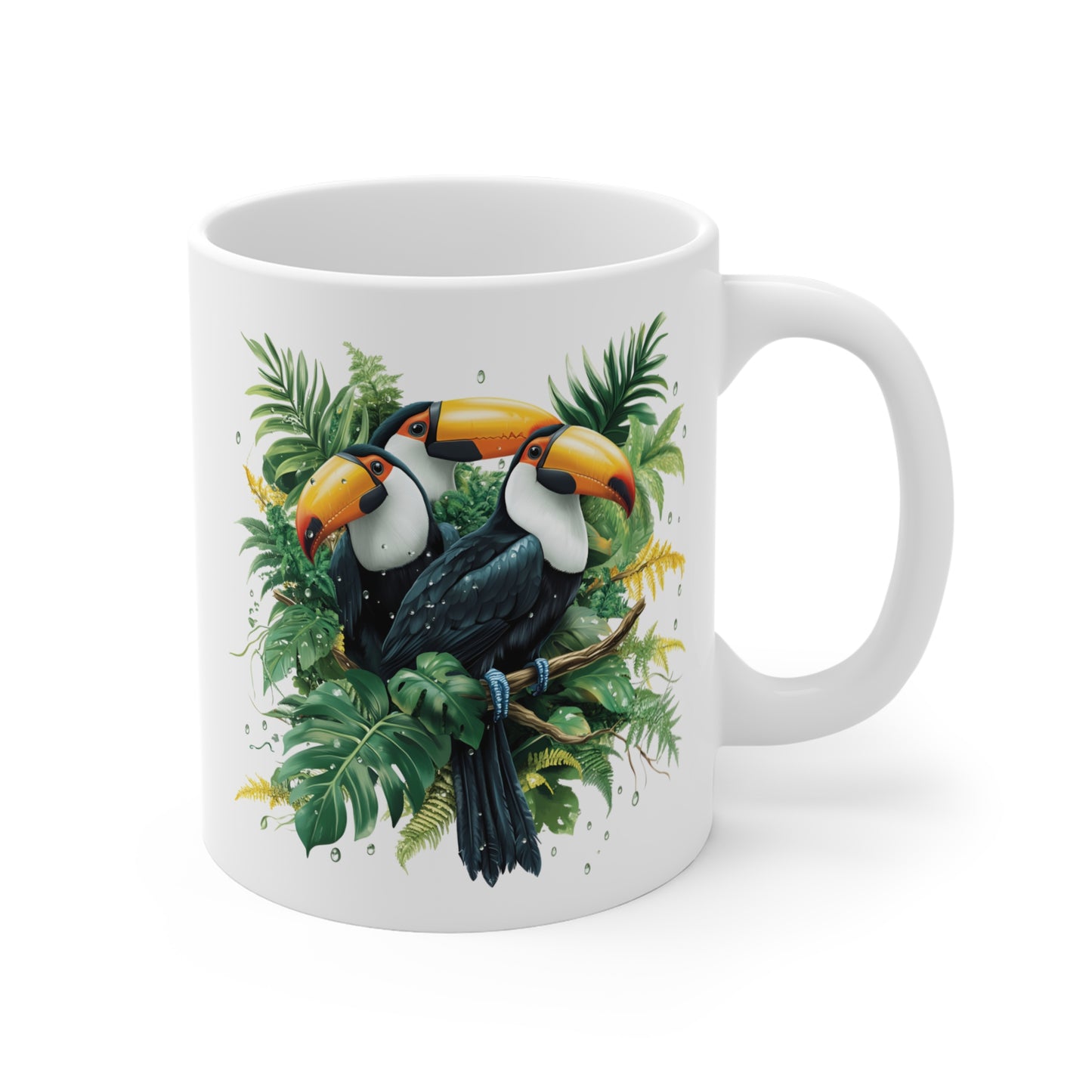 Tasse Toucans de la Jungle – Mug Céramique 325 ml – Design Tropical Exotique et Artistique