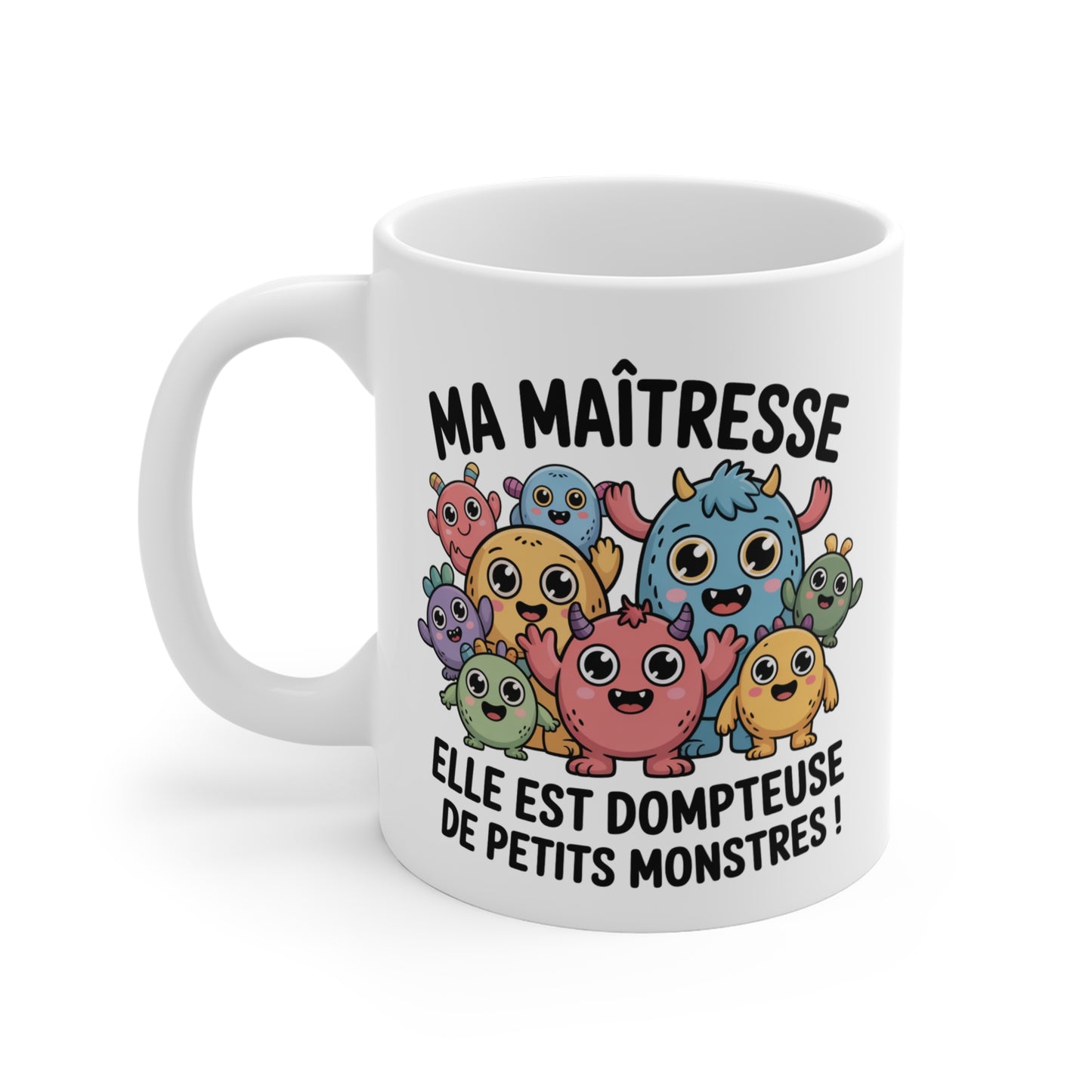 Mug Maîtresse Humoristique – Dompteuse de Petits Monstres – Tasse Cadeau École Enseignante