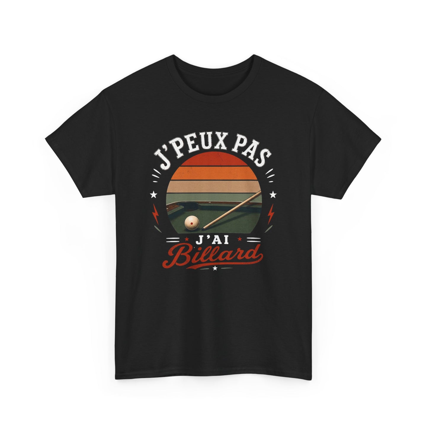 T-Shirt  Homme Femme – J’Peux Pas J’Ai Billard – Tee Shirt Joueur de Billard Vintage Queue de Billard Boule Snooker Pool Français Cadeau Passion
