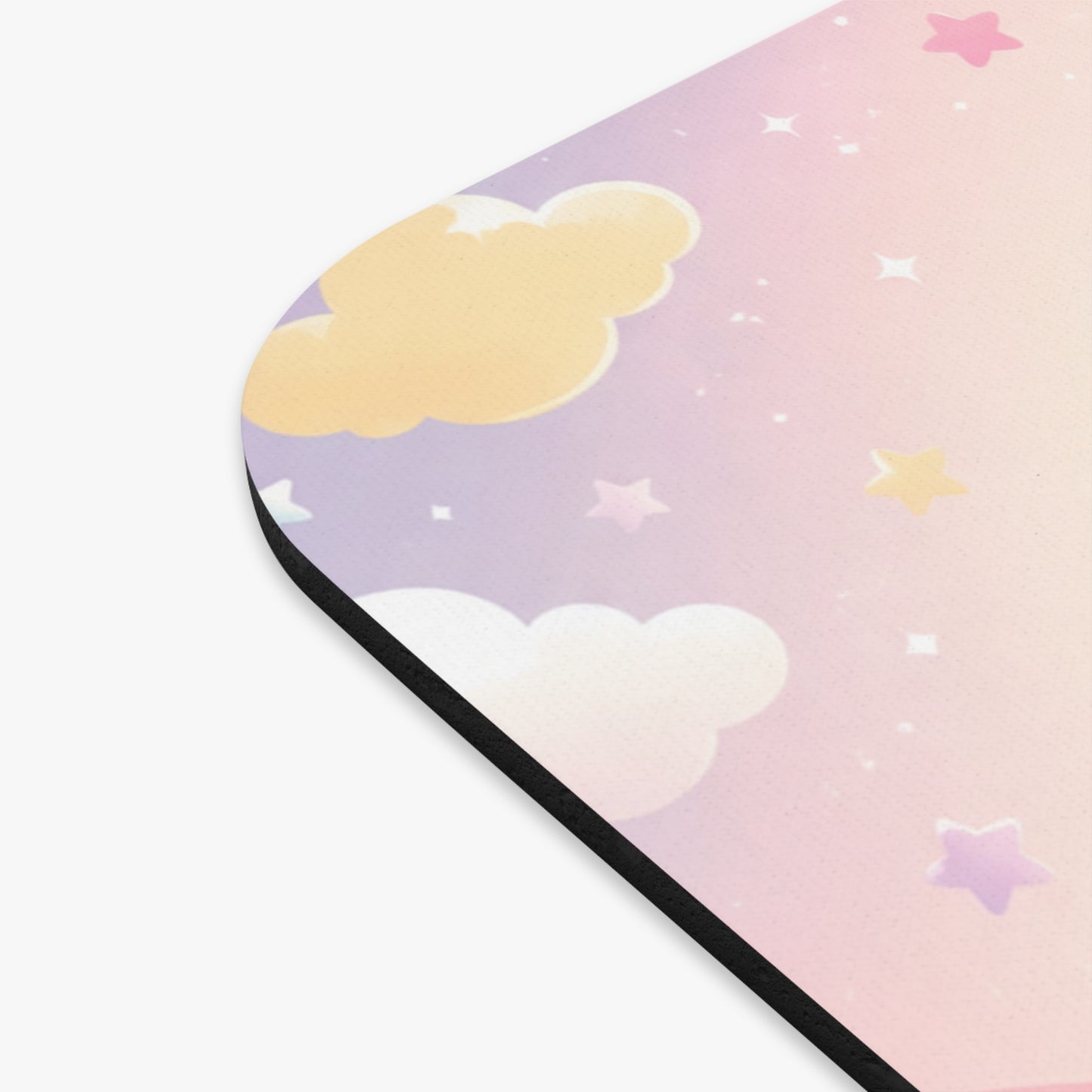 Tapis de Souris 22x18cm Nuages Pastel et Arc-en-Ciel – Fond Kawaii Féerique – Bureau Fille Enfant Adulte – Décoration Douce