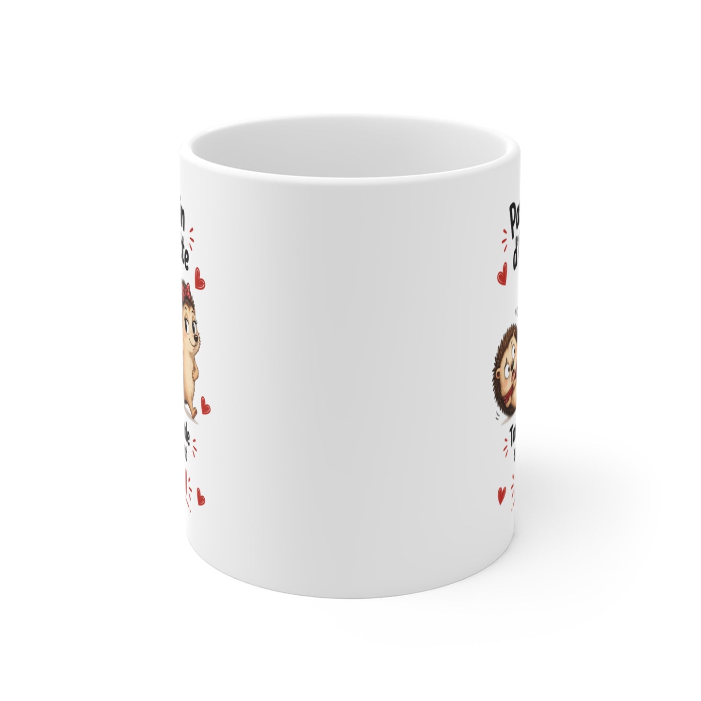 Tasse Pas Besoin D’Étiquette – Mug Hérisson Couple Humour Amour – Cadeau Romantique 325ml