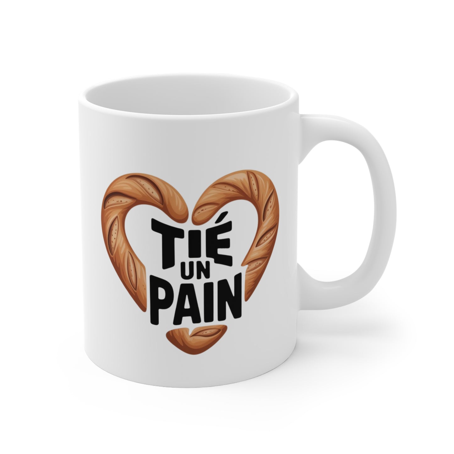 Tasse “Tié un Pain” – Mug Humour Amour Boulangerie – Cadeau Drôle Couple Saint Valentin 325ml