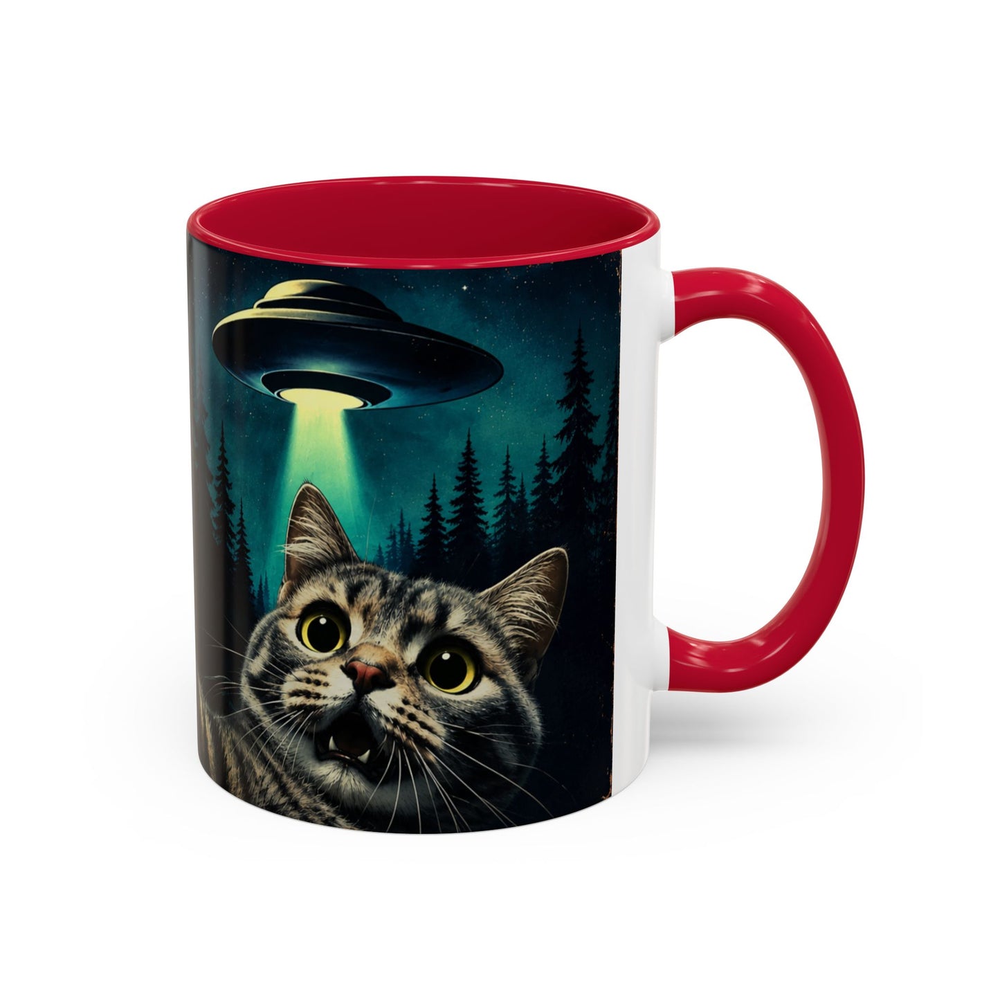 Tasse Chat Extraterrestre – Mug OVNI Vintage Humour – Cadeau Science Fiction Homme Femme 325ml