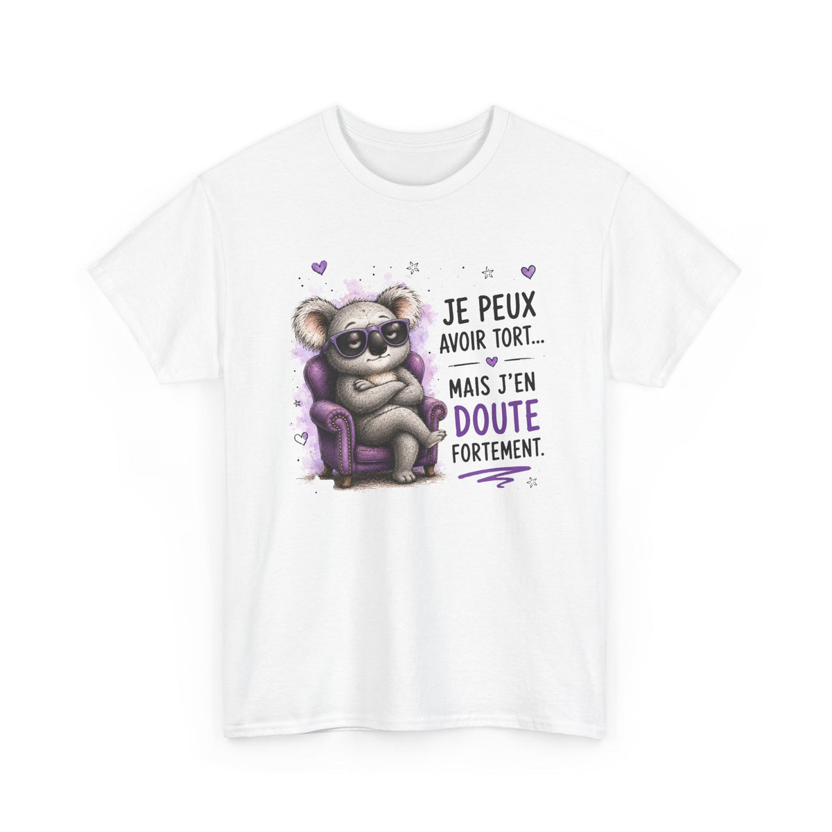 Tee-Shirt Humour Homme et Femme – Koala Drôle Caractère Têtu – Idée Cadeau Original Anniversaire