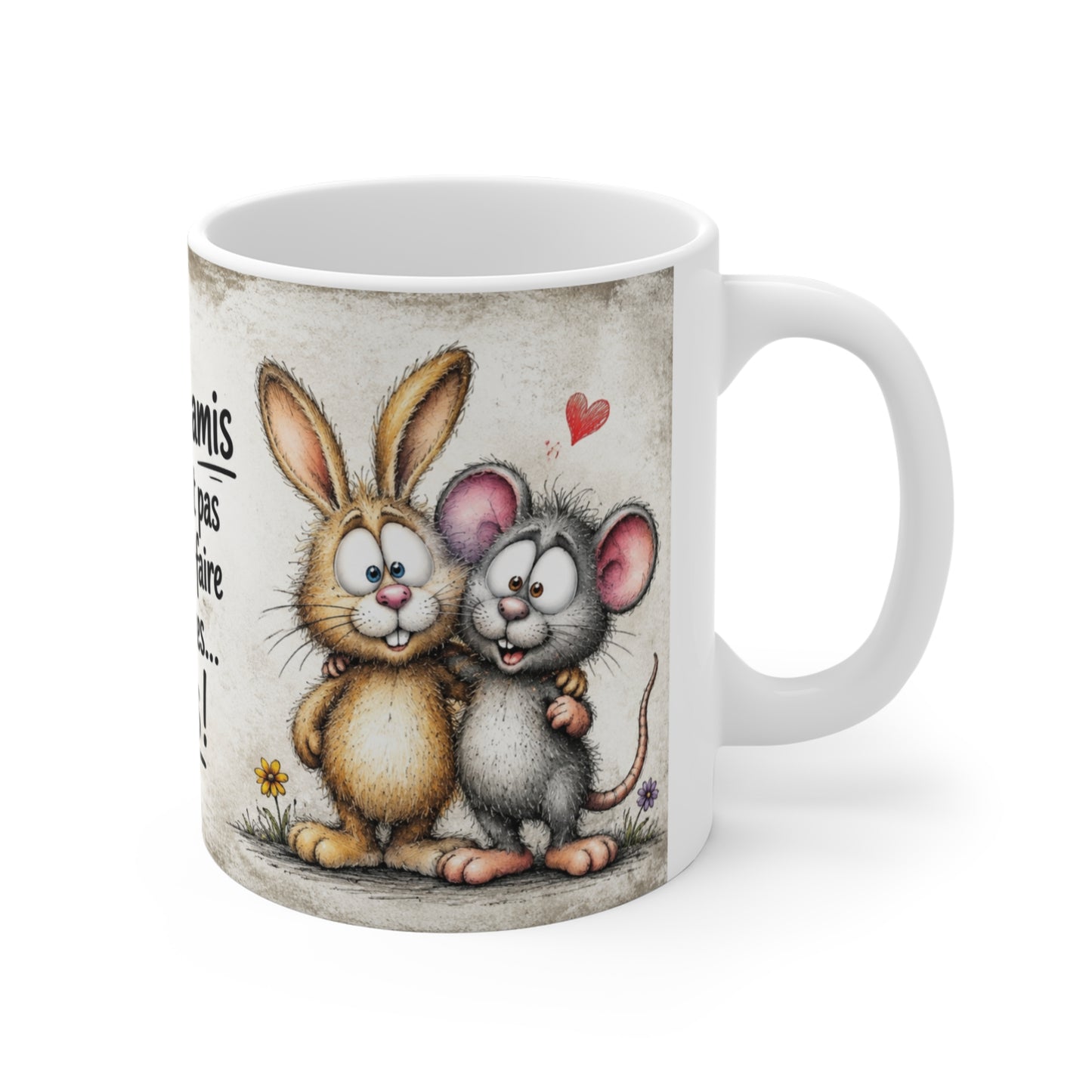 Tasse Les Vrais Amis Ne Laissent Pas Leurs Amis Faire Des Bêtises Seuls – Mug Humour Amitié Animaux 325ml
