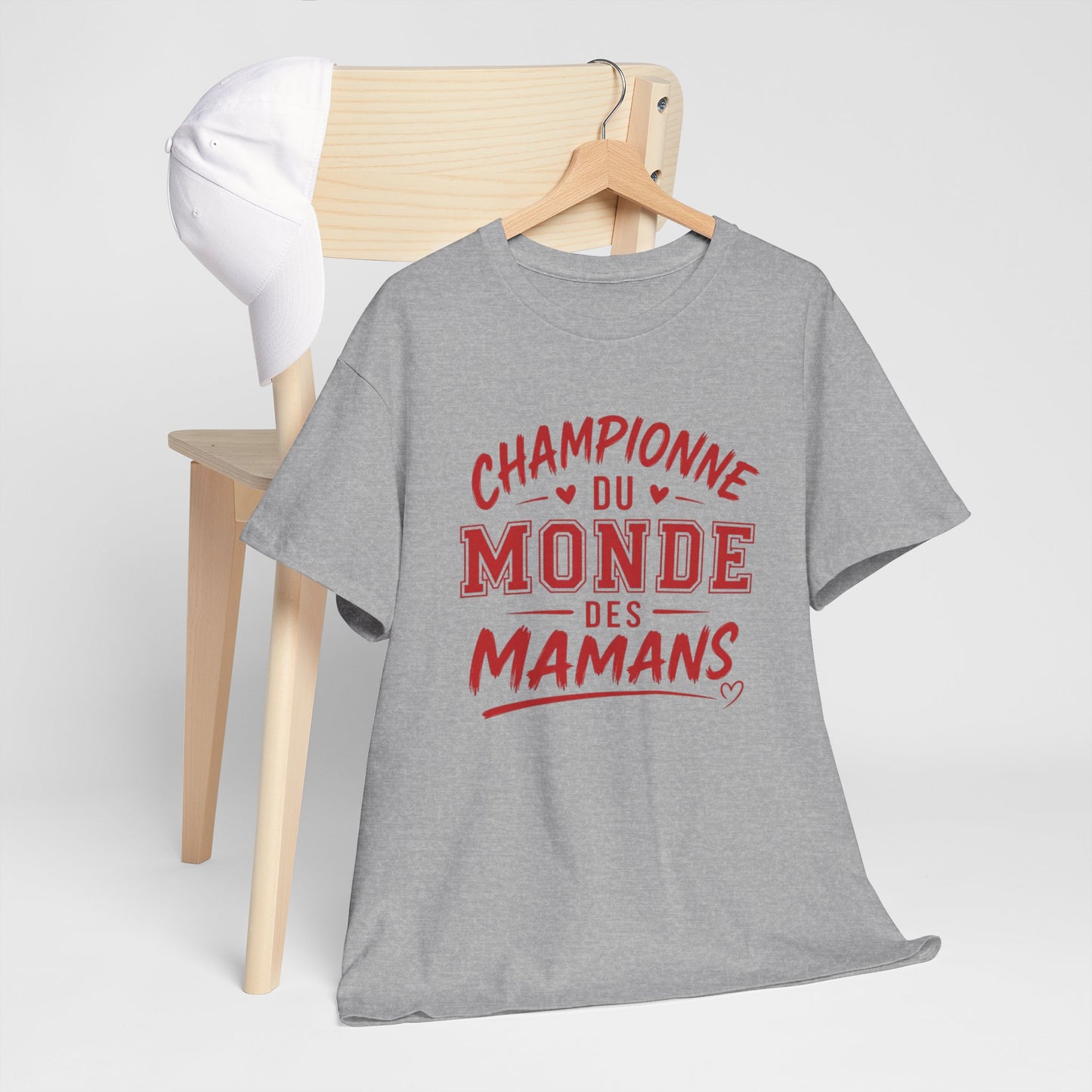 T-Shirt Maman Humour – Championne du Monde des Mamans – Tee Shirt Femme Cadeau Maman