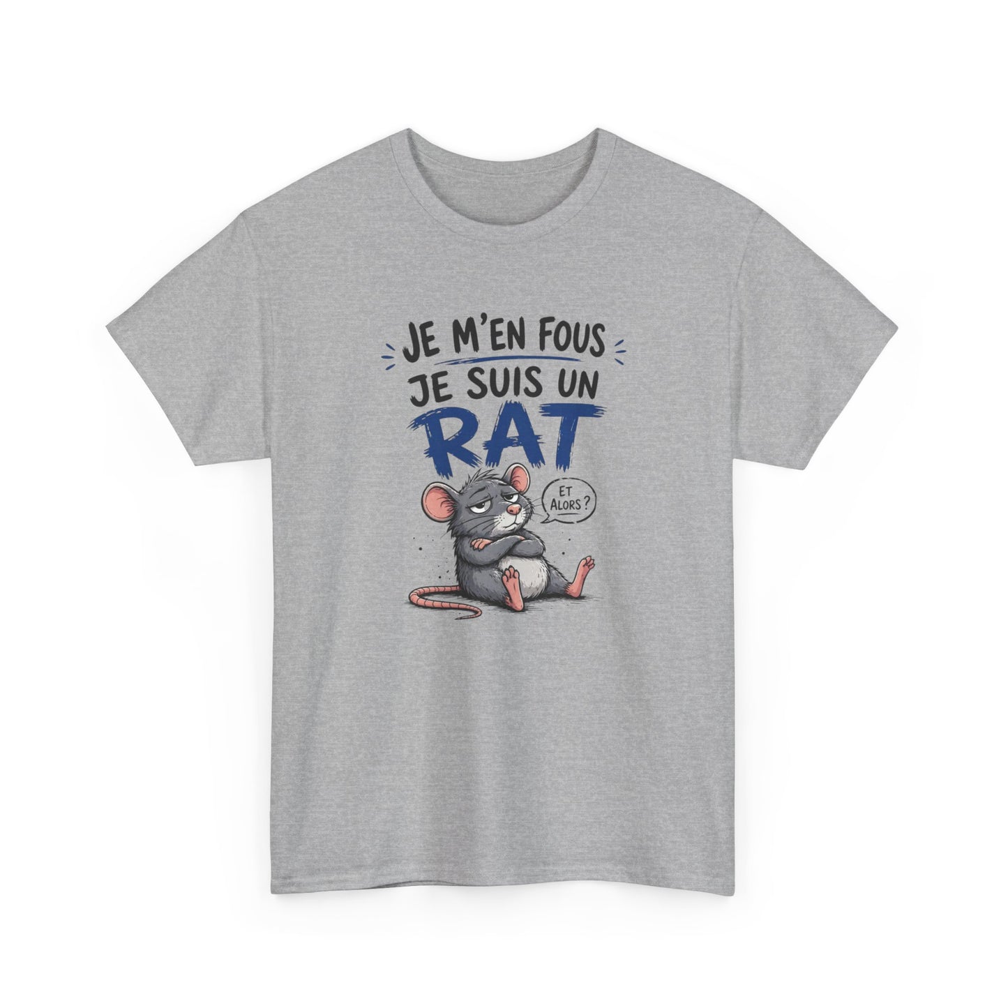 T-Shirt Humour Je M’en Fous Je Suis Un Rat – Tee Shirt Drôle Insolent Animal Cool – Cadeau Original Homme Femme