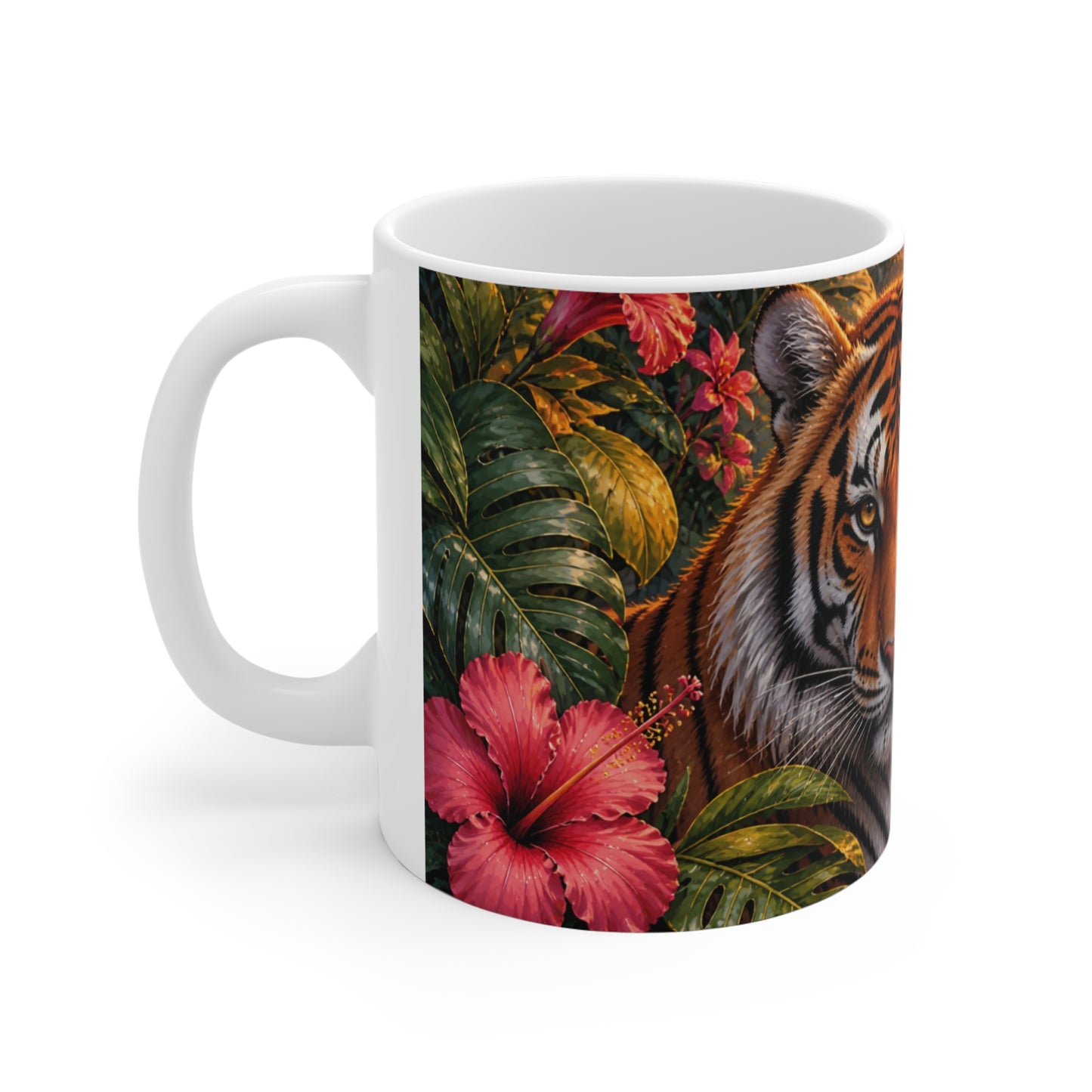 Tasse Tigre Jungle Tropicale – Mug Animal Sauvage Exotique – Cadeau Homme Femme Enfant 325ml