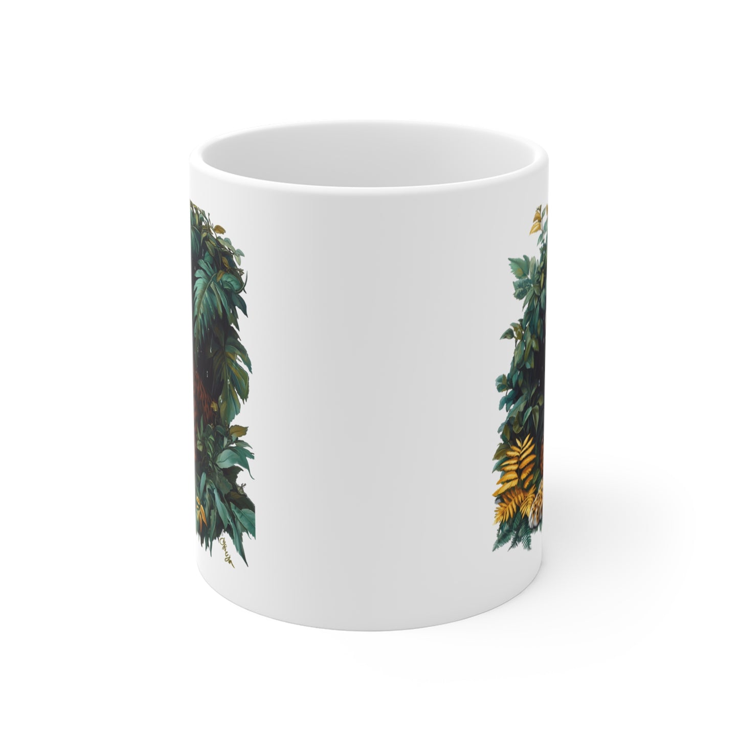 Tasse Jaguar Jungle Tropicale – Mug Céramique 325 ml – Design Animalier Artistique et Exotique