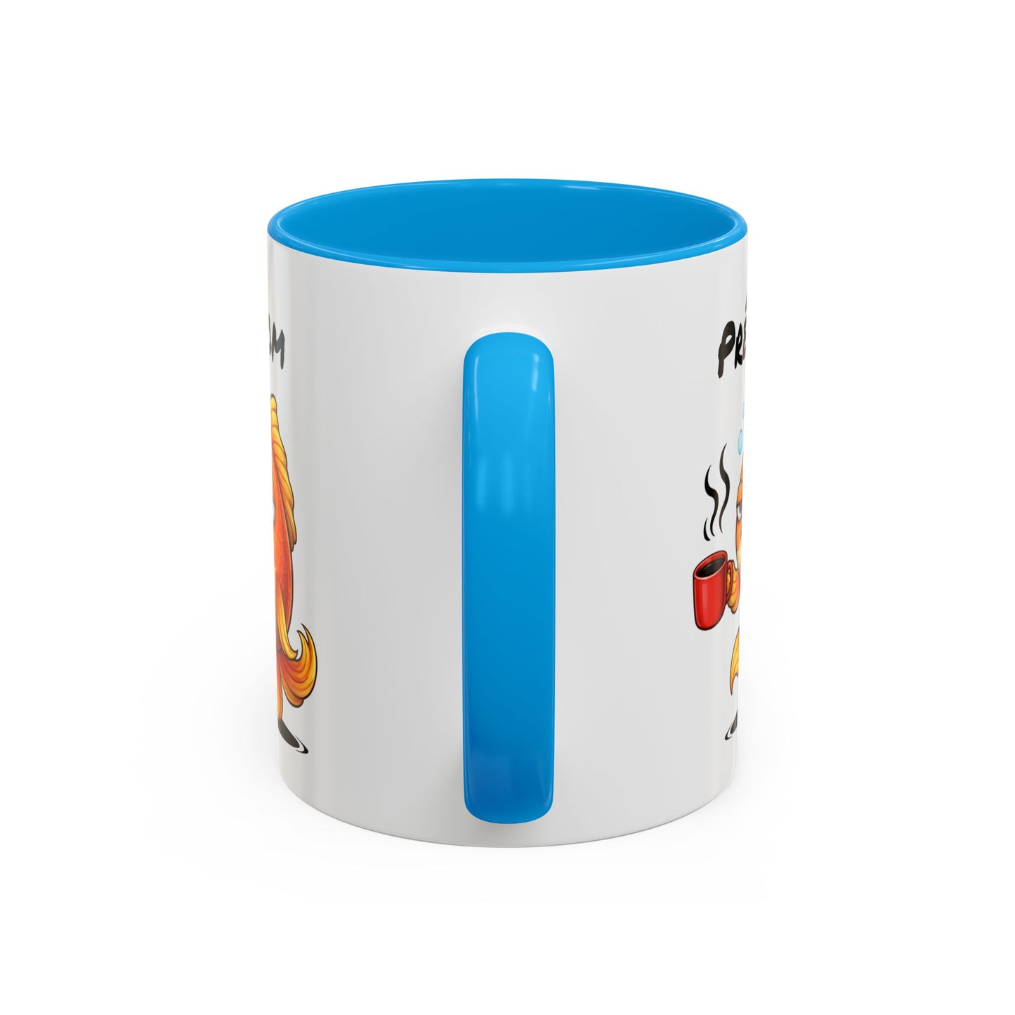 Mug Poisson Rouge Fatigué Personnalisable 325ml – Tasse Café Humour Animal Mignon Drôle Réveil