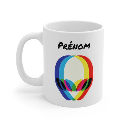 Tasse Personnalisable Alien Multicolore – Mug Prénom Tête Extraterrestre – Cadeau Geek Futuriste 325ml