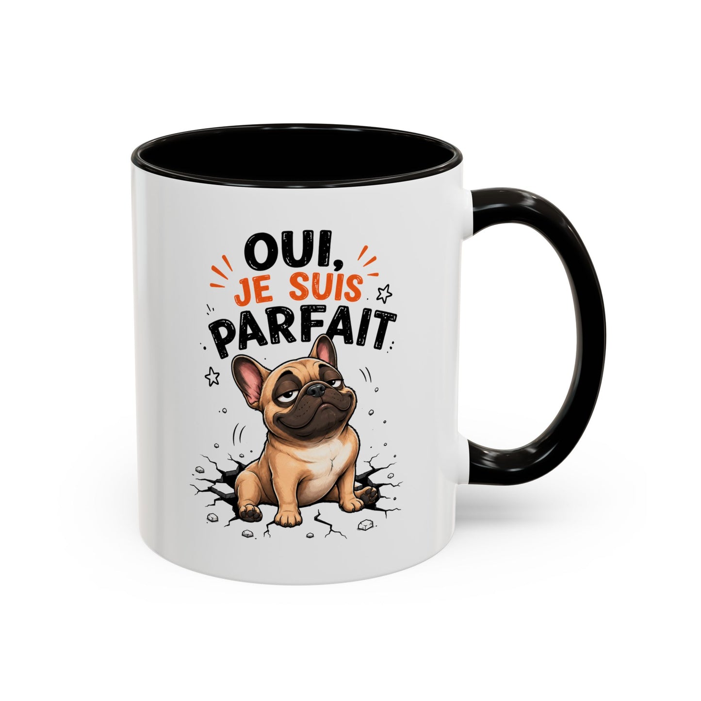 Tasse Bouledogue Français Drôle Homme Femme – Mug Oui Je Suis Parfait – Cadeau Humour Amateur de Chiens 325 ml