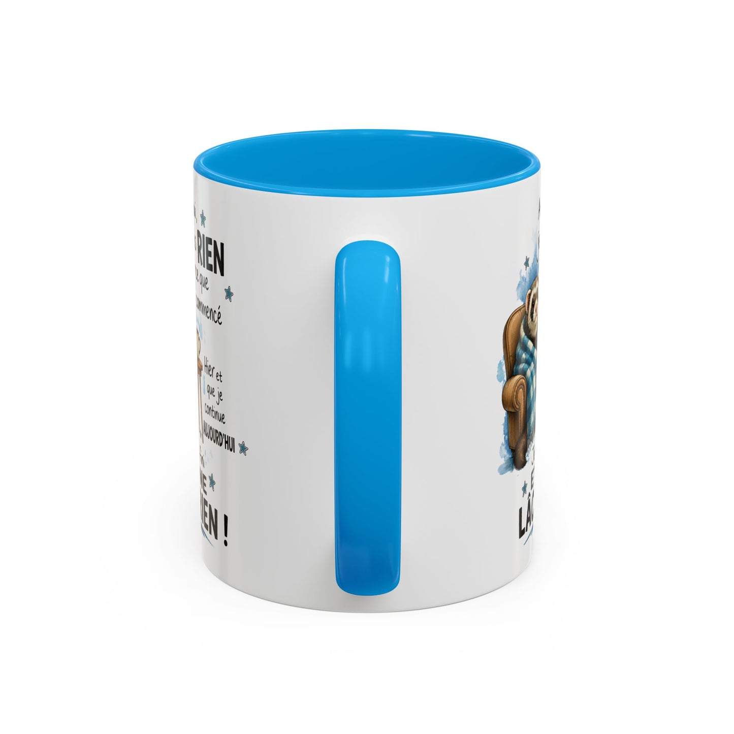 Tasse Furet Homme et Femme – Mug Humour Fatigue Paresse Repos – Cadeau Original Amusant pour Collègue Ami 325 ml