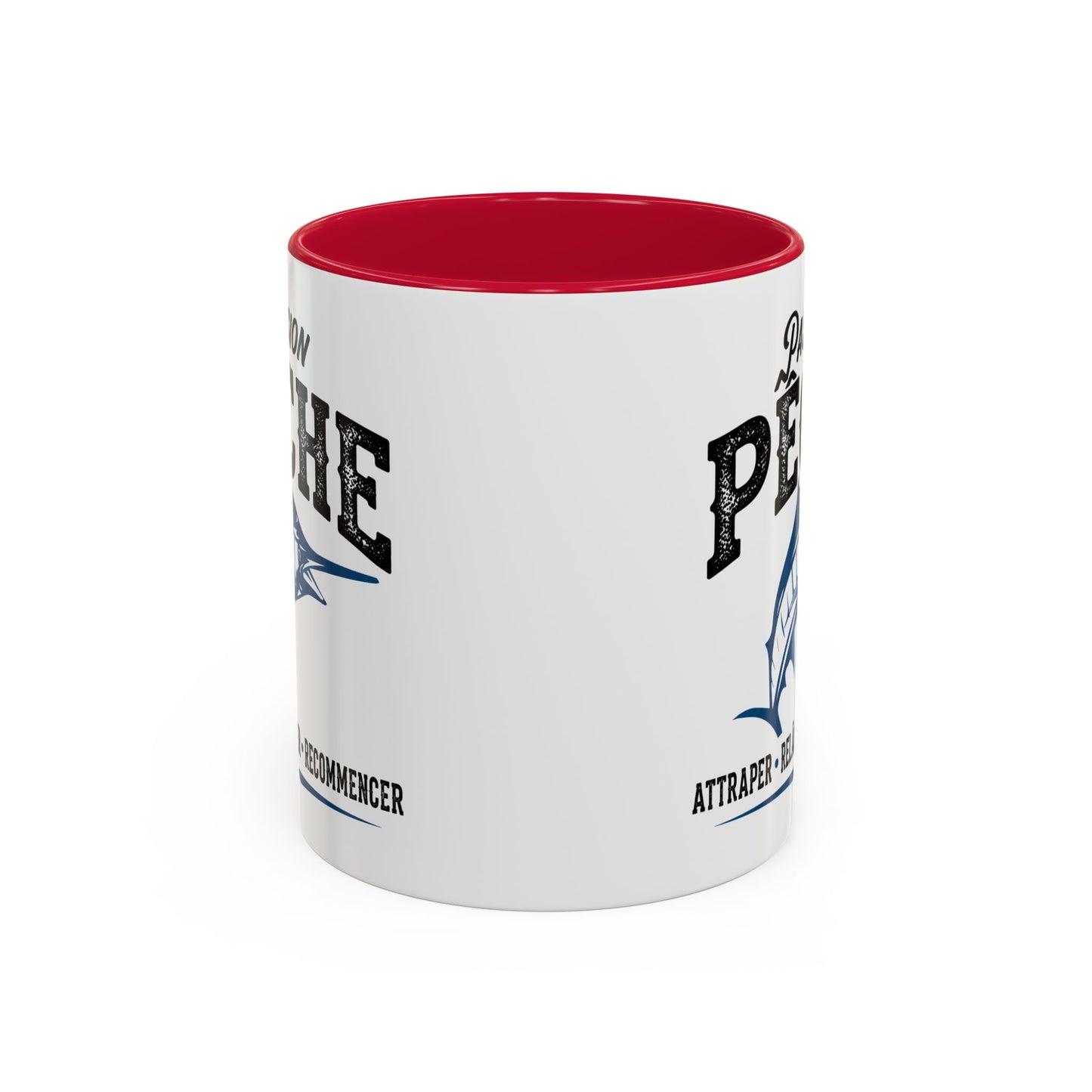 Mug Pêche Espadon – Tasse Pêcheur Passionné – Idée Cadeau Homme Amateur Poisson Mer – 325 ml Noir Bleu Rouge