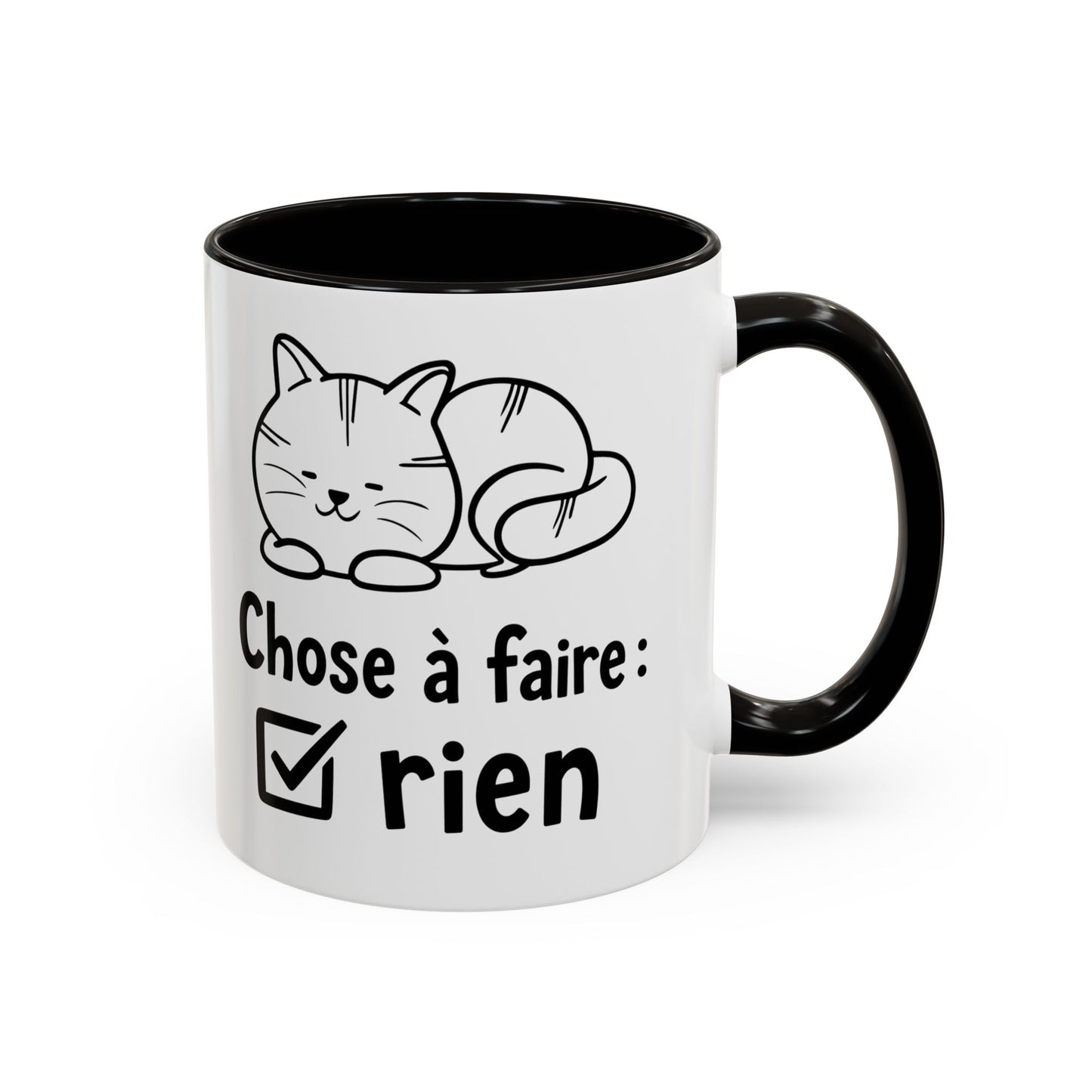 Tasse Chat Homme et Femme – Choisir de Ne Rien Faire – Mug Humour Chat Paresseux – Cadeau Original pour Amoureux des Chats – 325 ml
