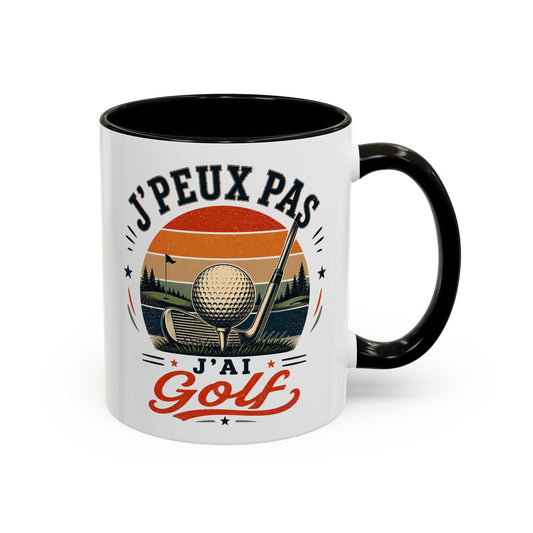 Tasse J’Peux Pas J’Ai Golf – Mug Golf Vintage Humoristique – Cadeau Golfeur Homme Femme 325ml