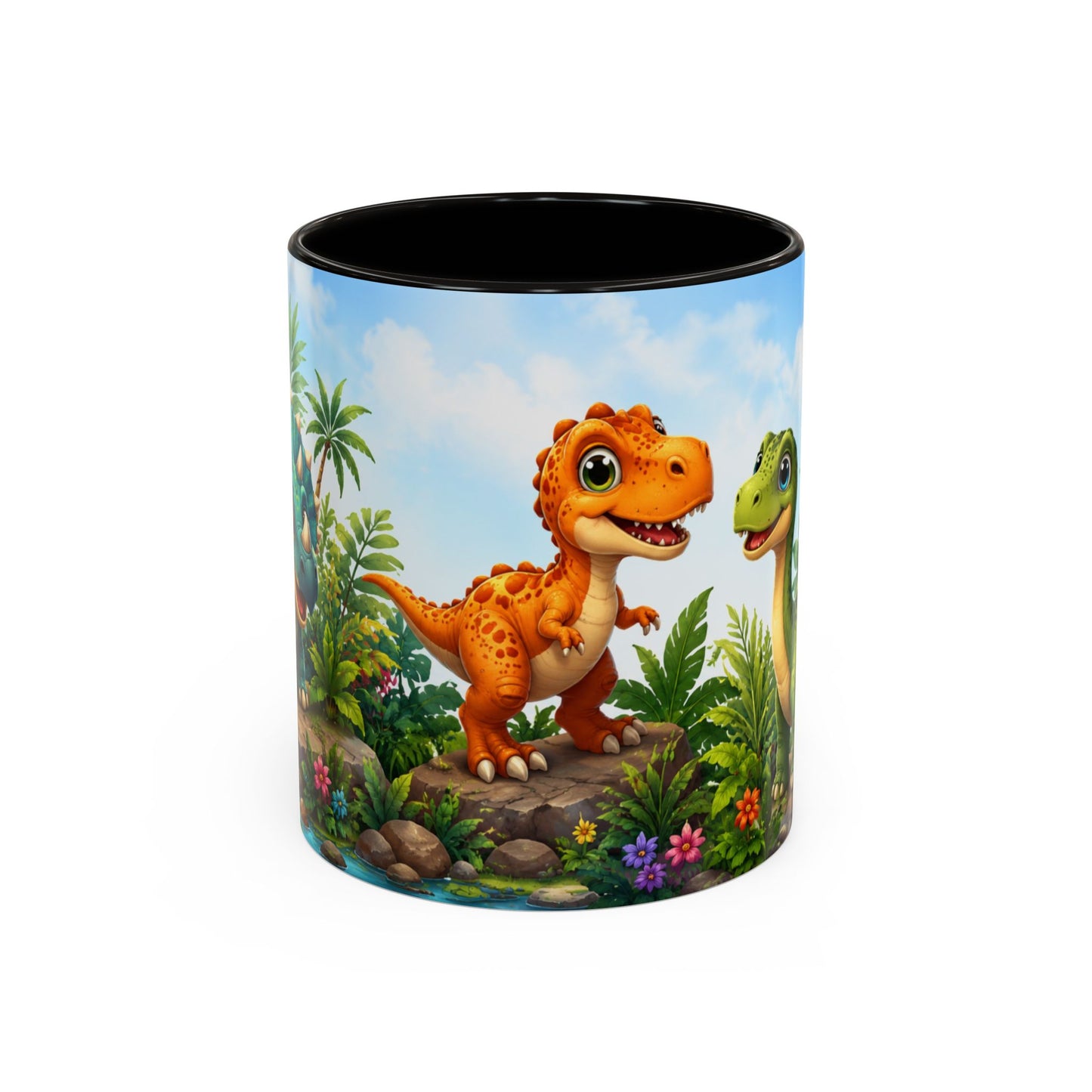 Tasse Dinosaures Mignons – Mug Dinosaure Kawaii Jungle Tropicale – Cadeau Enfant Garçon Fille 325ml