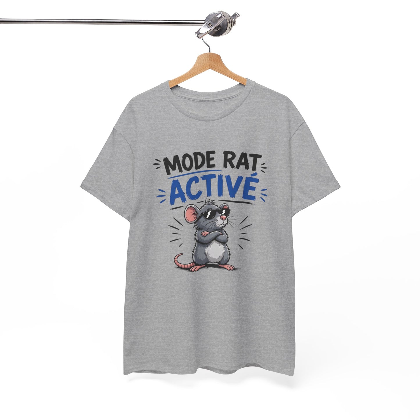 T-Shirt Humour Mode Rat Activé – Tee Shirt Drôle Animal Cool Lunettes – Cadeau Original Homme Femme