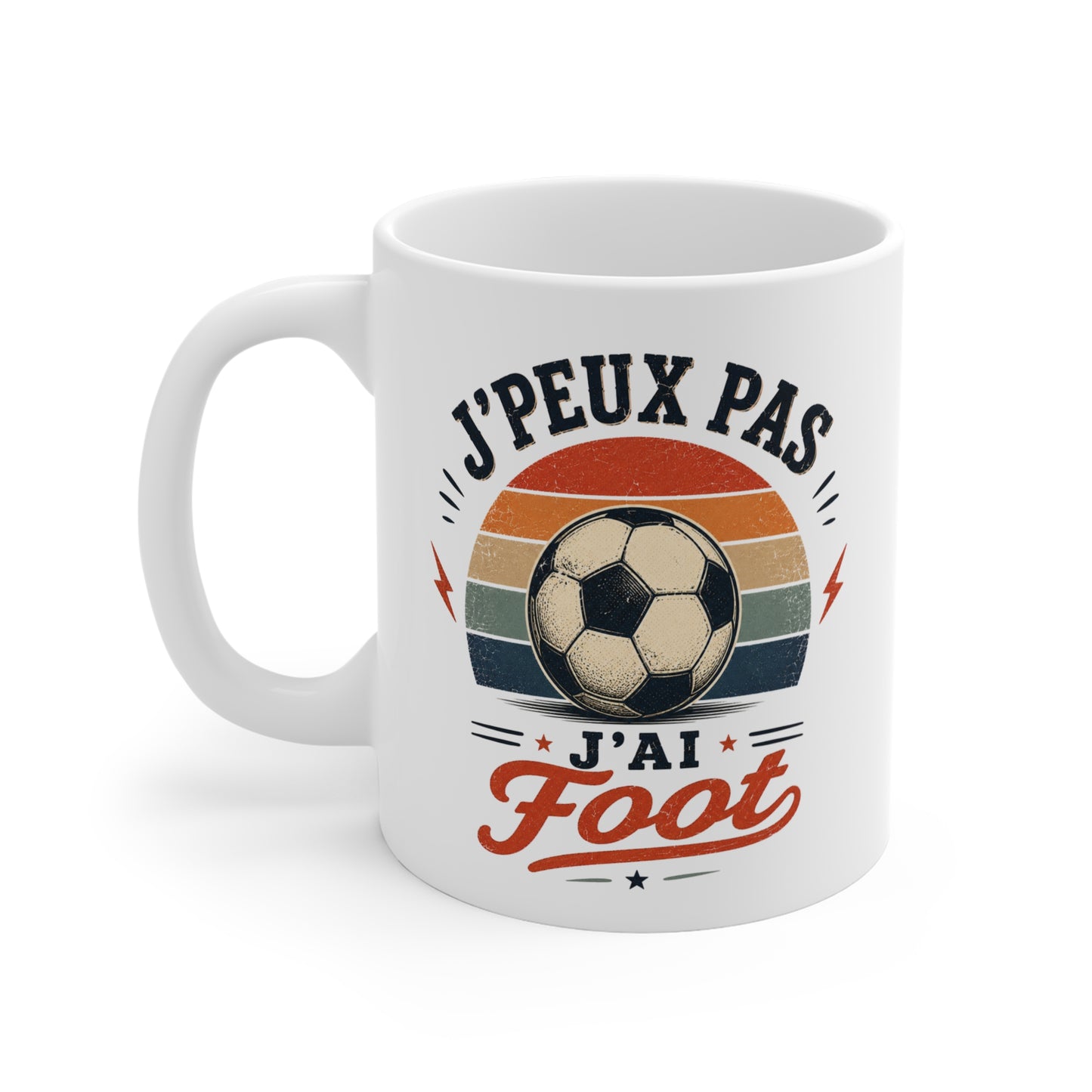 Tasse J’Peux Pas J’Ai Foot – Mug Humour Football Vintage – Cadeau Footballeur Homme Femme 325ml