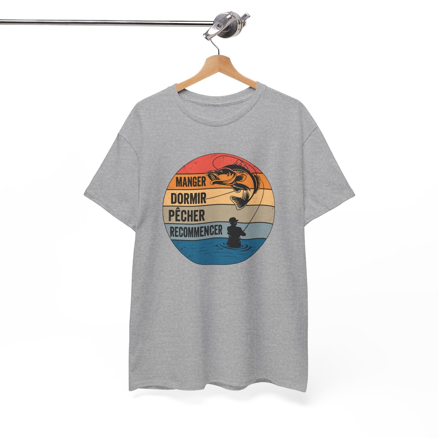 T-Shirt Pêche Homme et Femme – Cadeau Pêcheur Passionné – Pêche Poisson Canne à Pêche – Style Vintage Rétro – Idée Cadeau