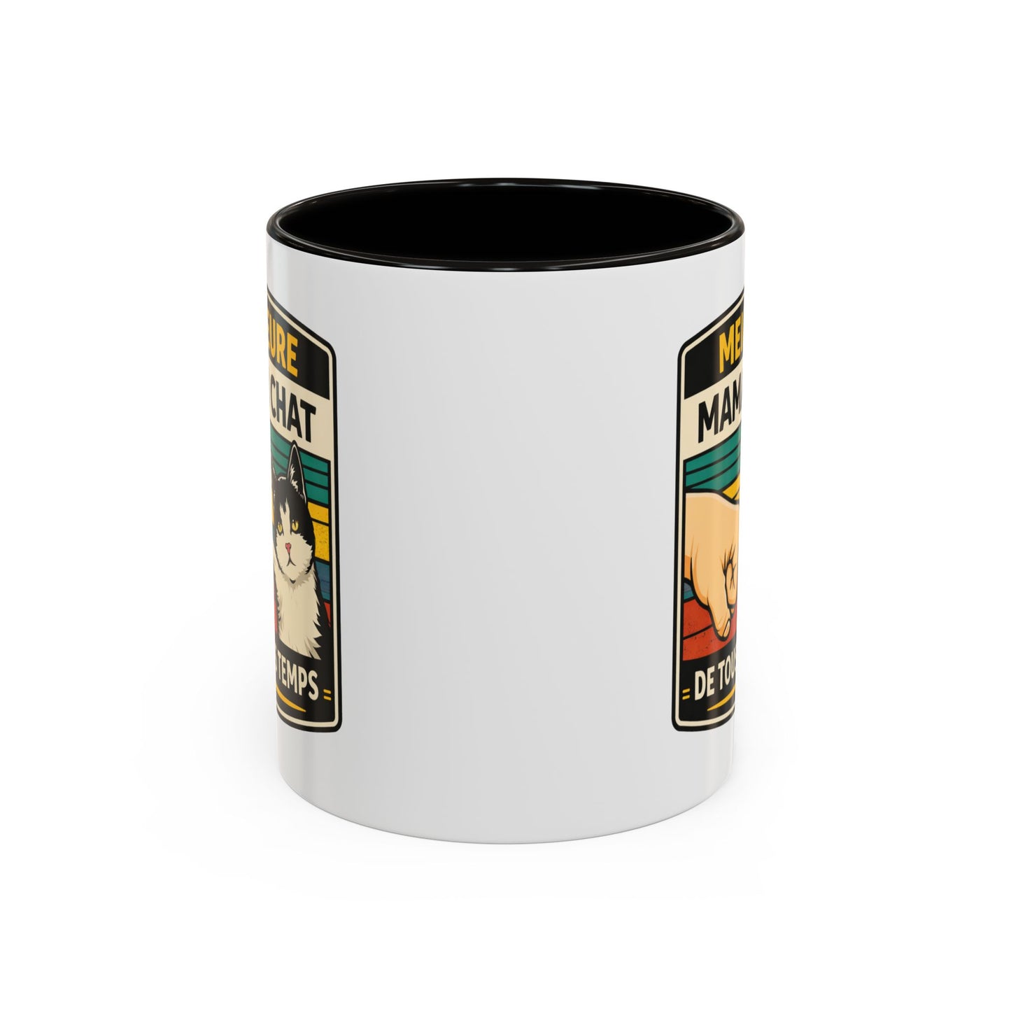 Tasse Meilleure Maman Chat de Tous les Temps – Mug Chat Noir et Blanc – Cadeau Maman Original – Céramique 325ml