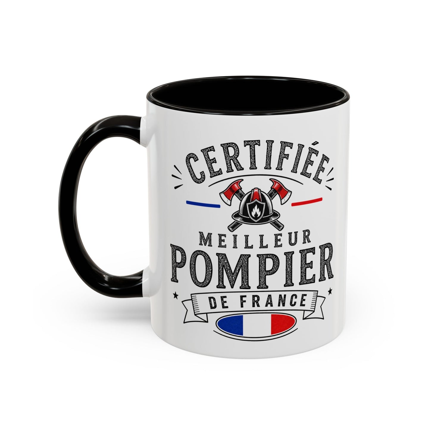 Mug Pompier Homme – Certifié Meilleur Pompier de France – Tasse Humour Métier – Cadeau Original Pompier