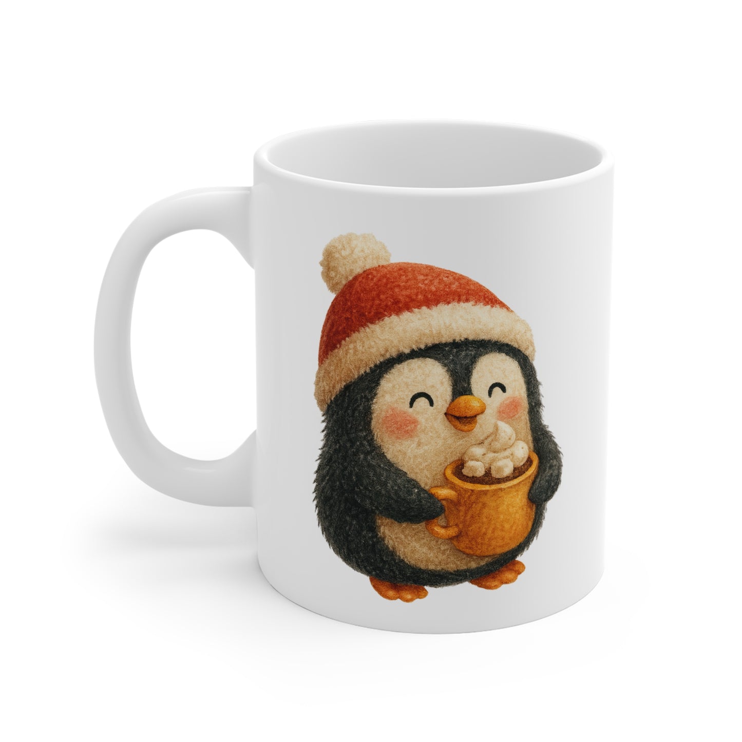 Tasse Céramique Pingouin Noël Mignon – Mug Hiver Festif – Cadeau Chaud et Doux 325 ml