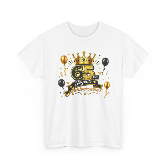 Tee Shirt Anniversaire 65 Ans Homme et Femme – Joyeux Anniversaire – Cadeau 65 Ans