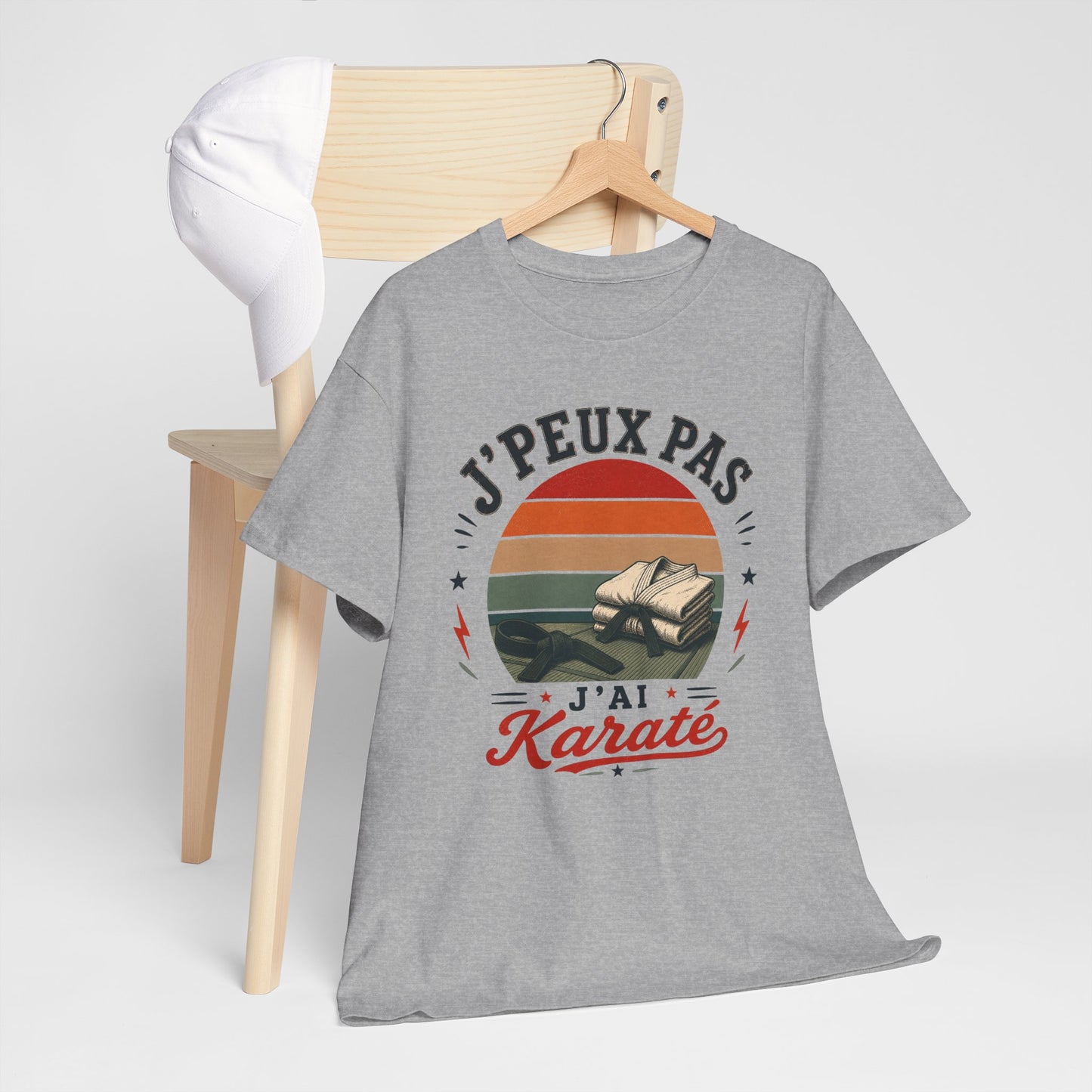 T-Shirt J’Peux Pas J’Ai Karaté – Tee Shirt Karatéka Vintage – Cadeau Arts Martiaux Dojo Ceinture Noire Homme Femme