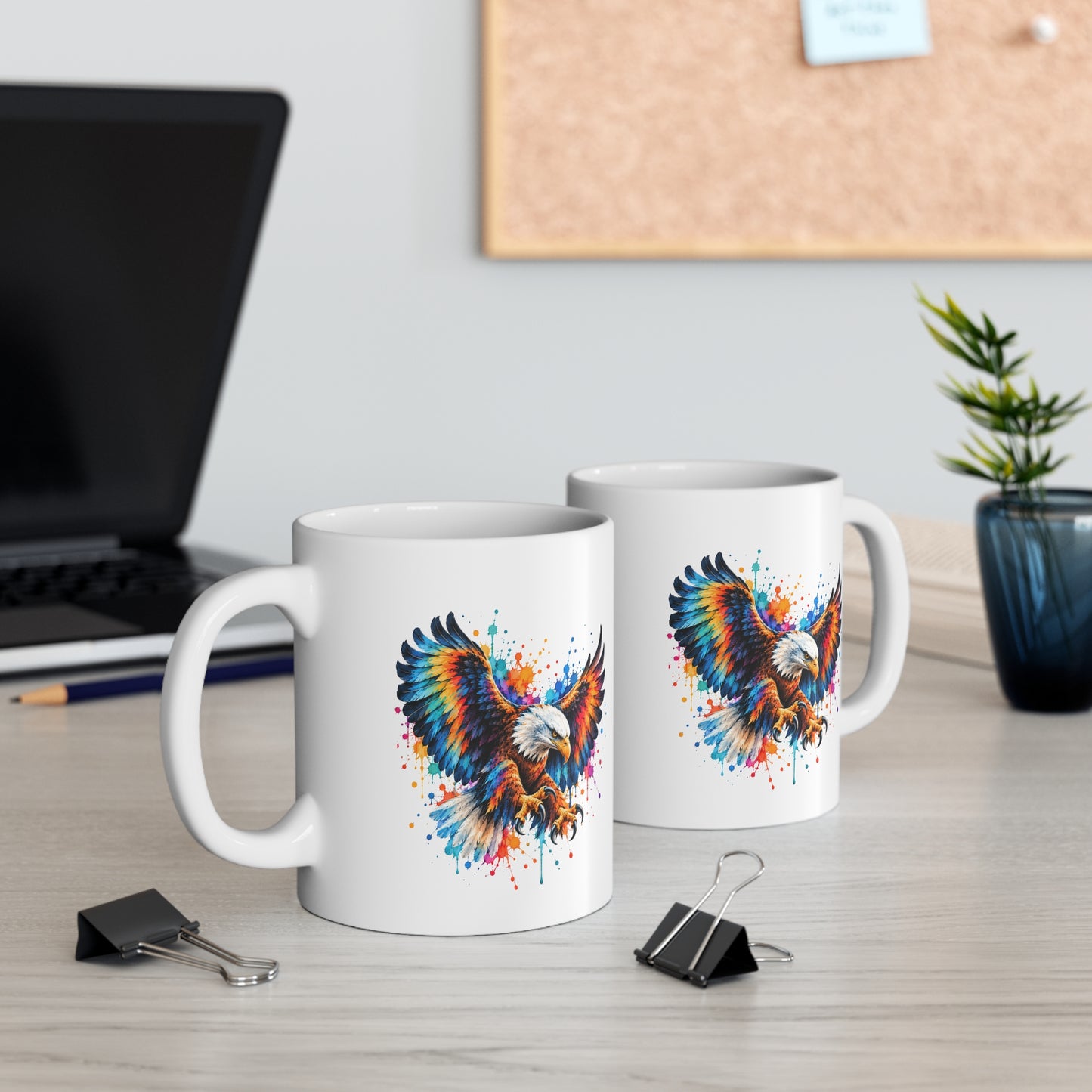 Mug Aigle Coloré – Tasse Aigle Majestueux en Vol Style Aquarelle – Cadeau Original Amoureux des Aigles et Animaux Sauvages