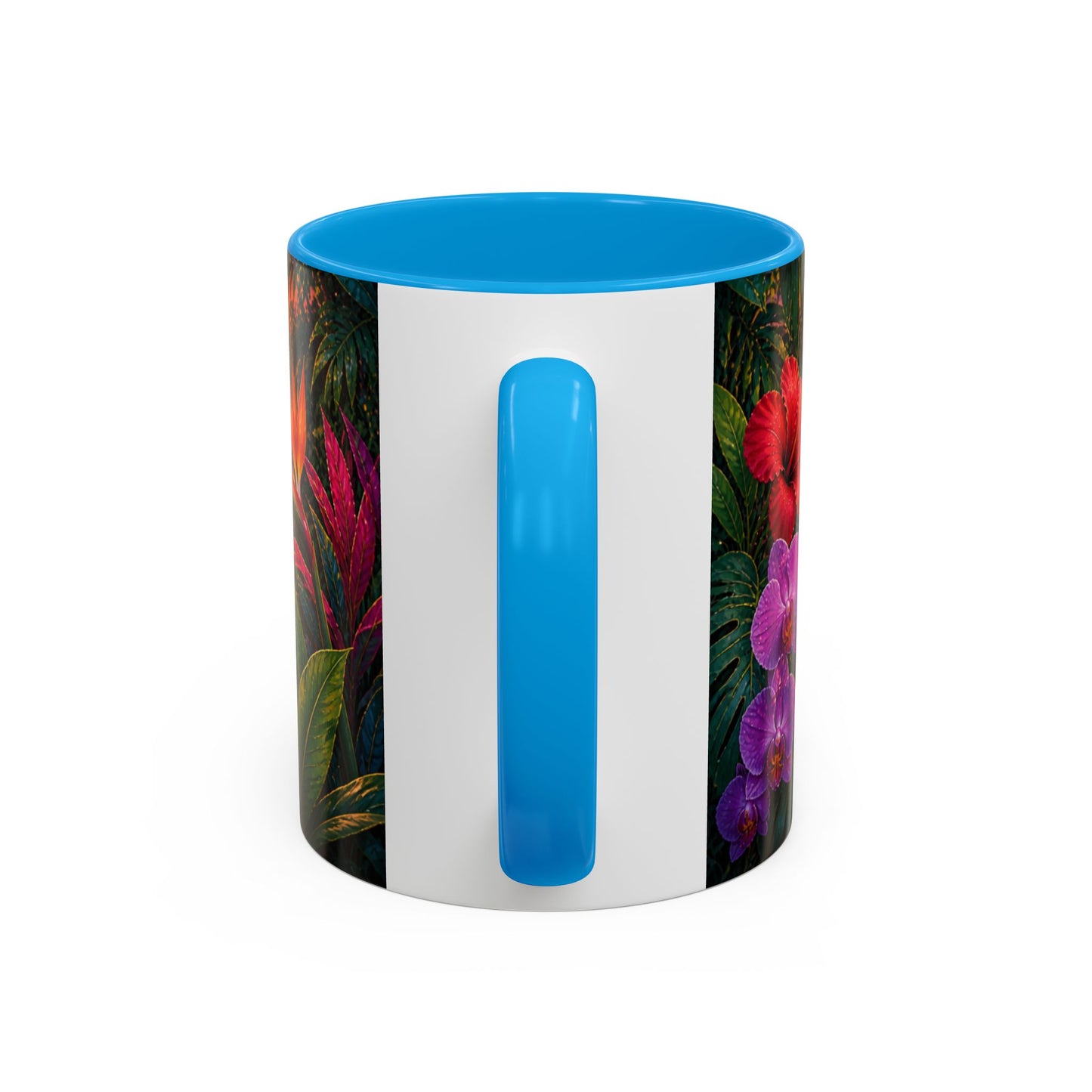 Tasse Léopard Tropical et Fleurs Exotiques – Mug Animal Sauvage Jungle – Design Artistique Coloré – Céramique 325ml