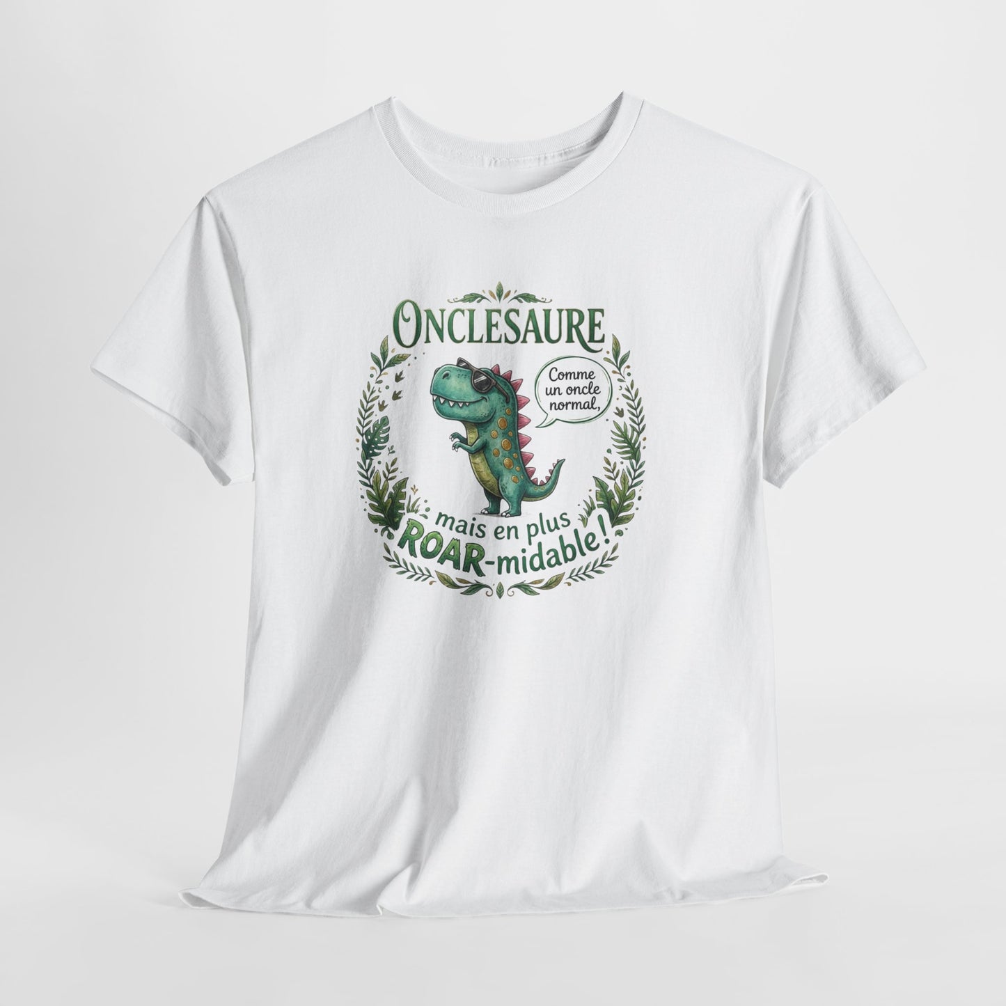 T-Shirt Oncle Dinosaure Humour – Cadeau Tonton Original – Tee Shirt Famille Drôle Homme