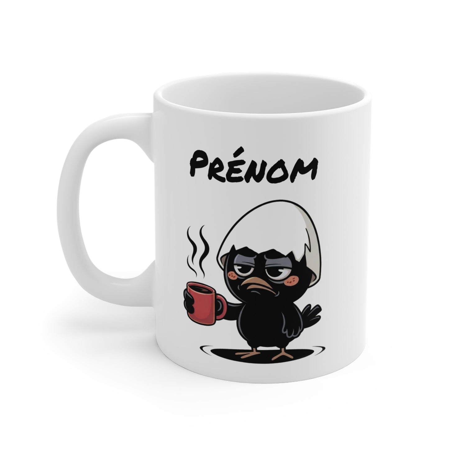 Tasse Personnalisable Calimero Fatigué – Mug Humour Café Matin Difficile – Cadeau Drôle Prénom 325ml
