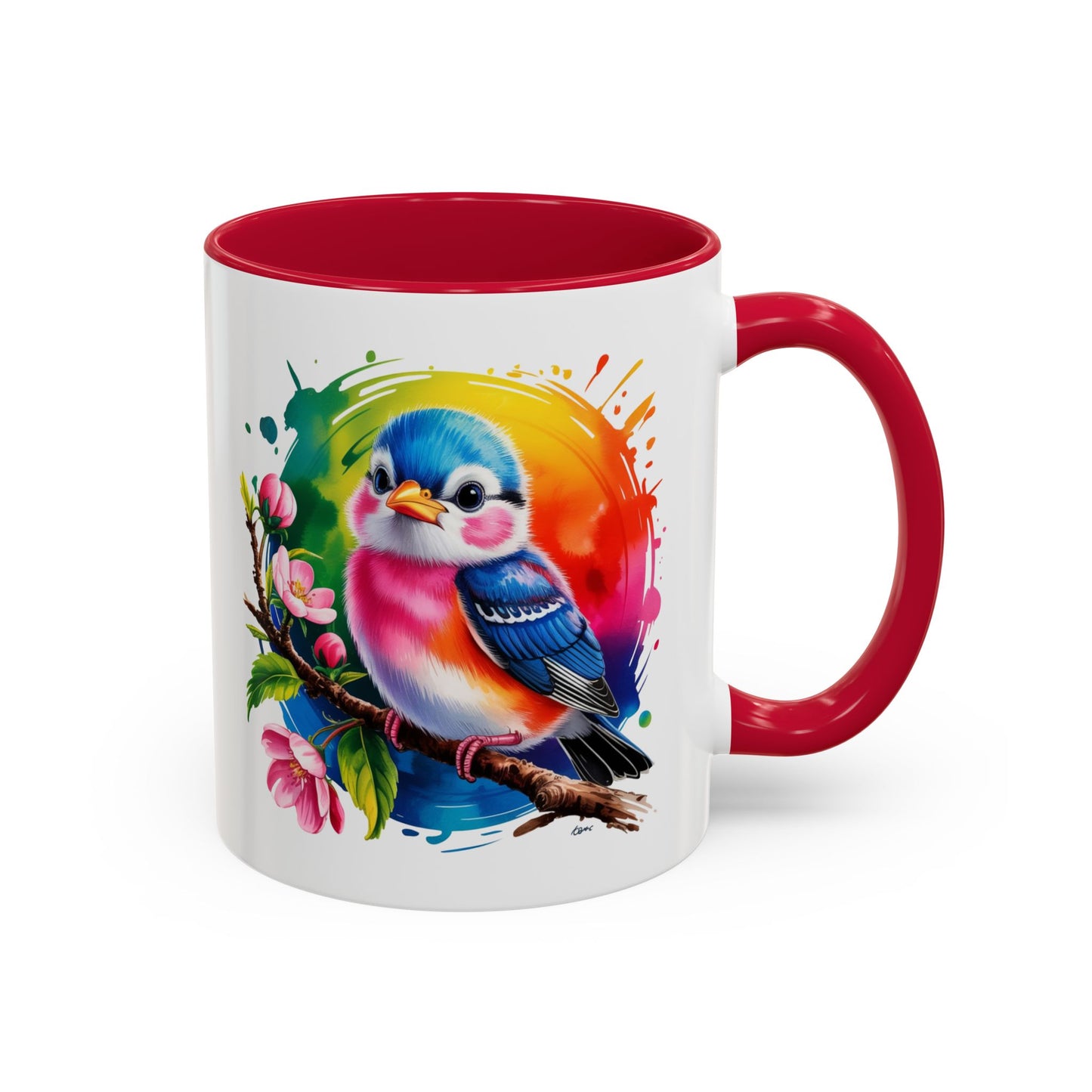 Mug Oiseau Multicolore – Tasse Design Artistique Oiseau et Fleurs Nature – Cadeau Original 325ml