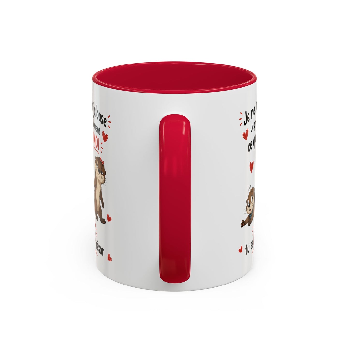 Tasse Je Ne Suis Pas Jalouse Je Protège Simplement Ce Qui Est À Moi – Mug Couple Loutre Humour Amour 325ml