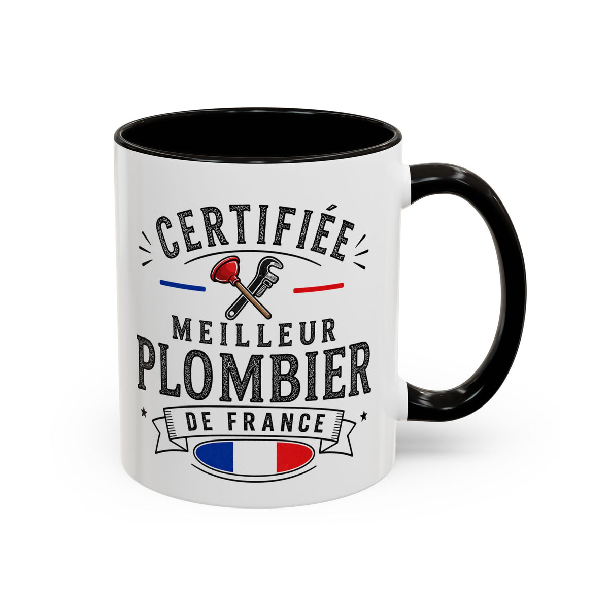 Mug Plombier Homme – Certifié Meilleur Plombier de France – Tasse Humour Métier – Cadeau Original Plombier