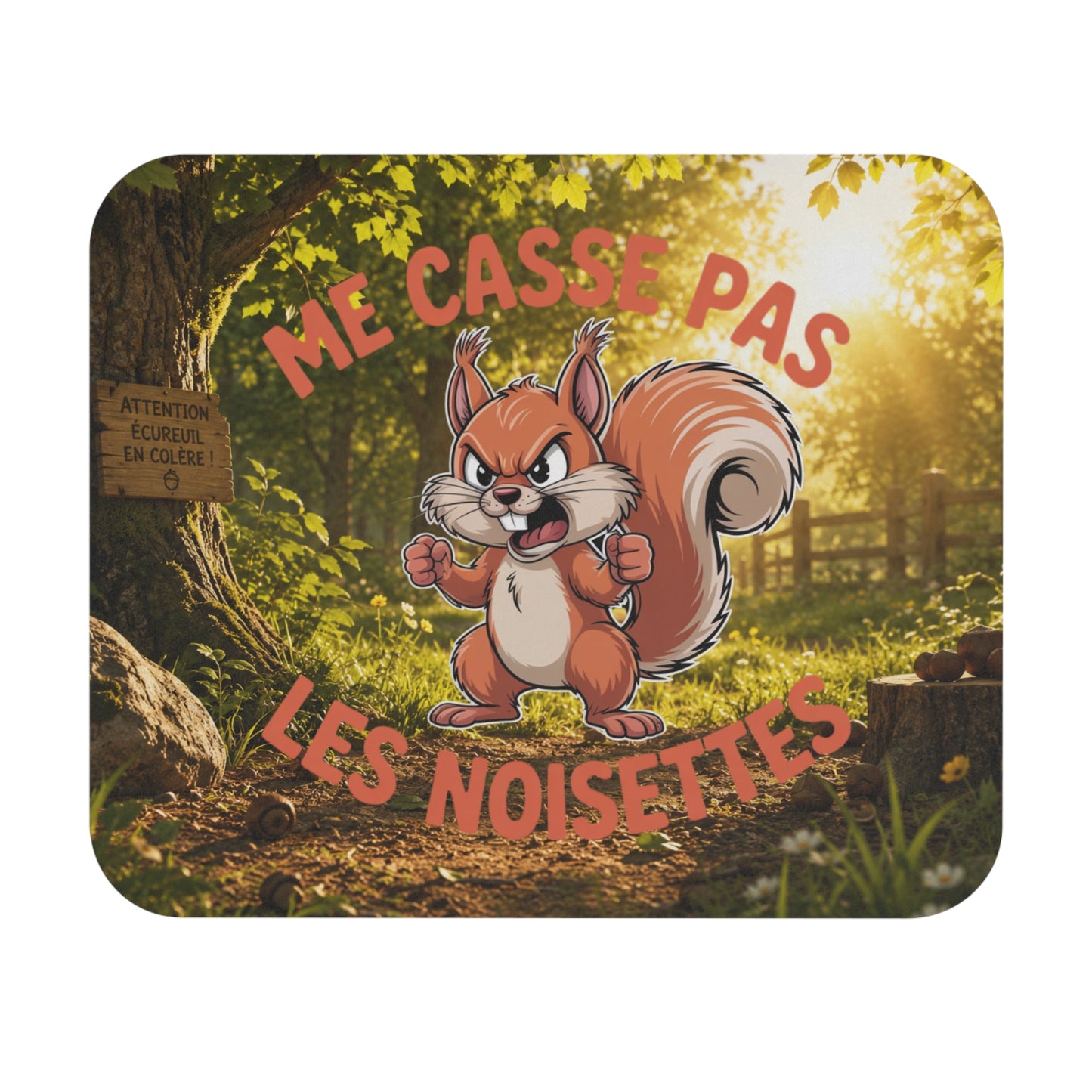 Tapis de Souris 22x18cm Me Casse Pas Les Noisettes – Cadeau Humour Écureuil Homme Femme – Design Animal Drôle – Accessoire Bureau Gaming