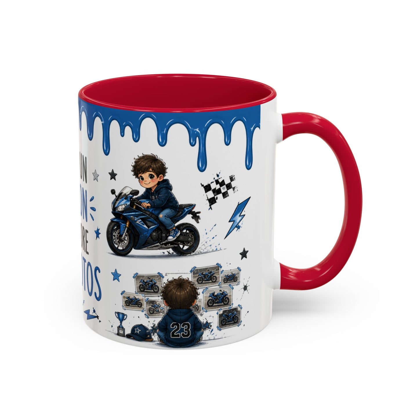 Tasse Juste Un Garçon Qui Adore Les Motos – Mug Moto Sportive et Univers Kawaii – Céramique 325ml