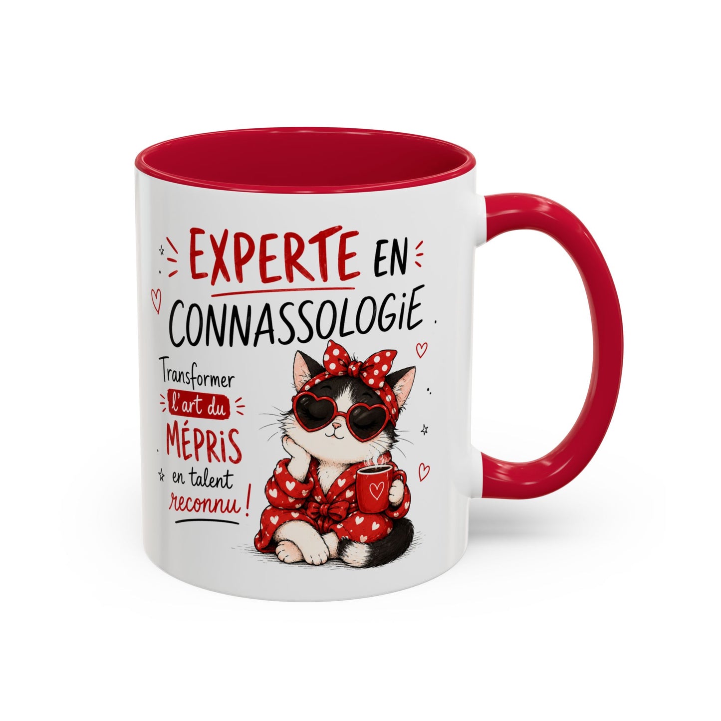 Tasse Experte en Connassologie – Mug Chat Humour Sarcastique – Cadeau Femme Drôle 325ml