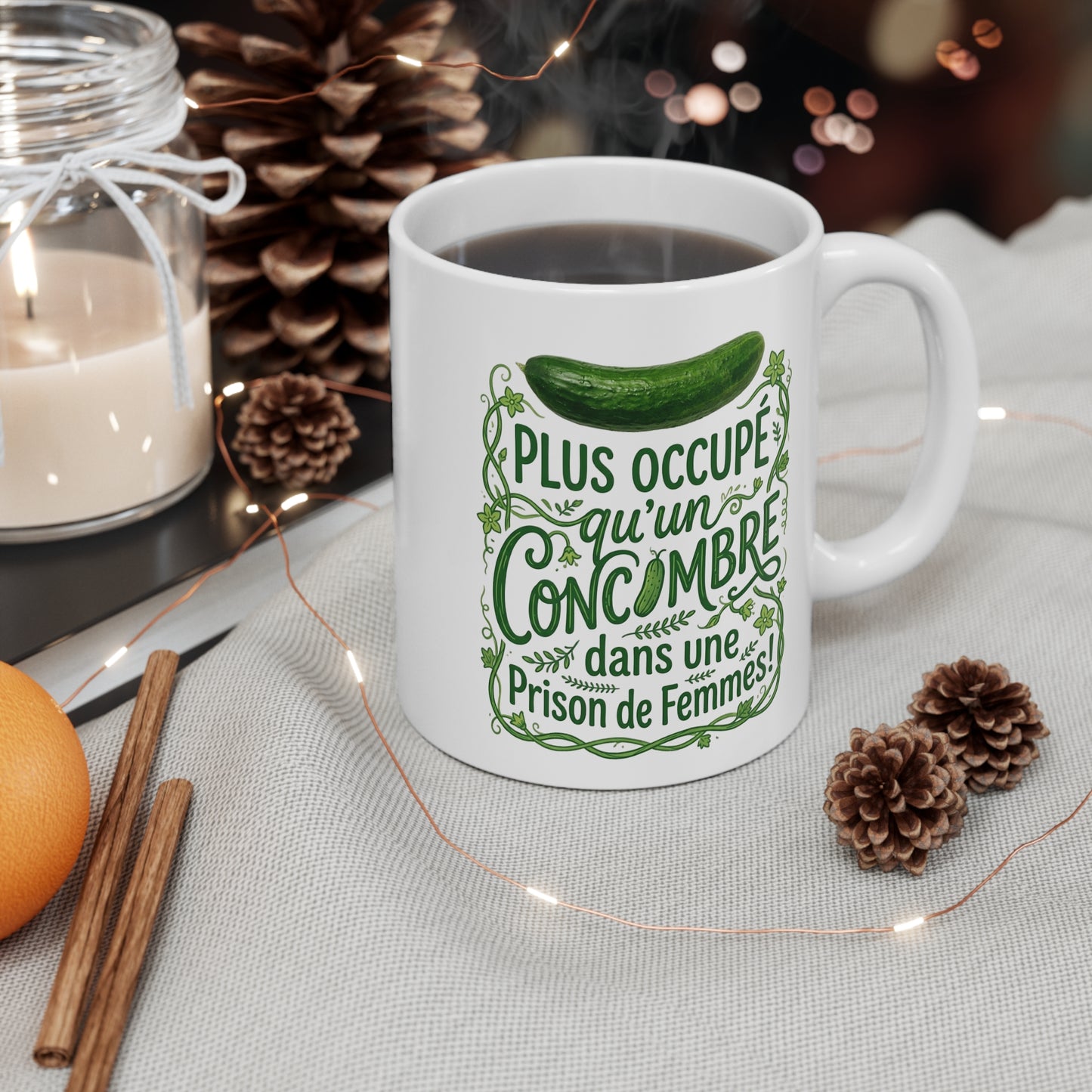 Mug Humour Concombre – Tasse Blague Drôle Adulte – Cadeau Humoristique Original