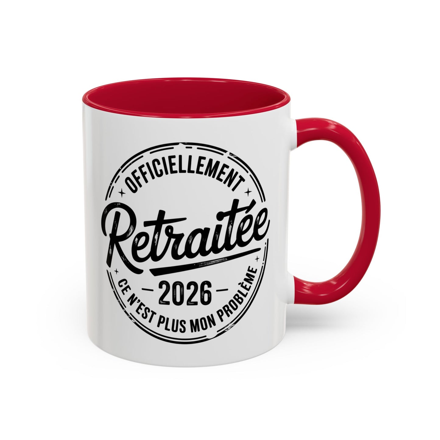 Mug Retraite 2026 Femme – Tasse Officiellement Retraitée Vintage – Cadeau Départ Collègue Femme