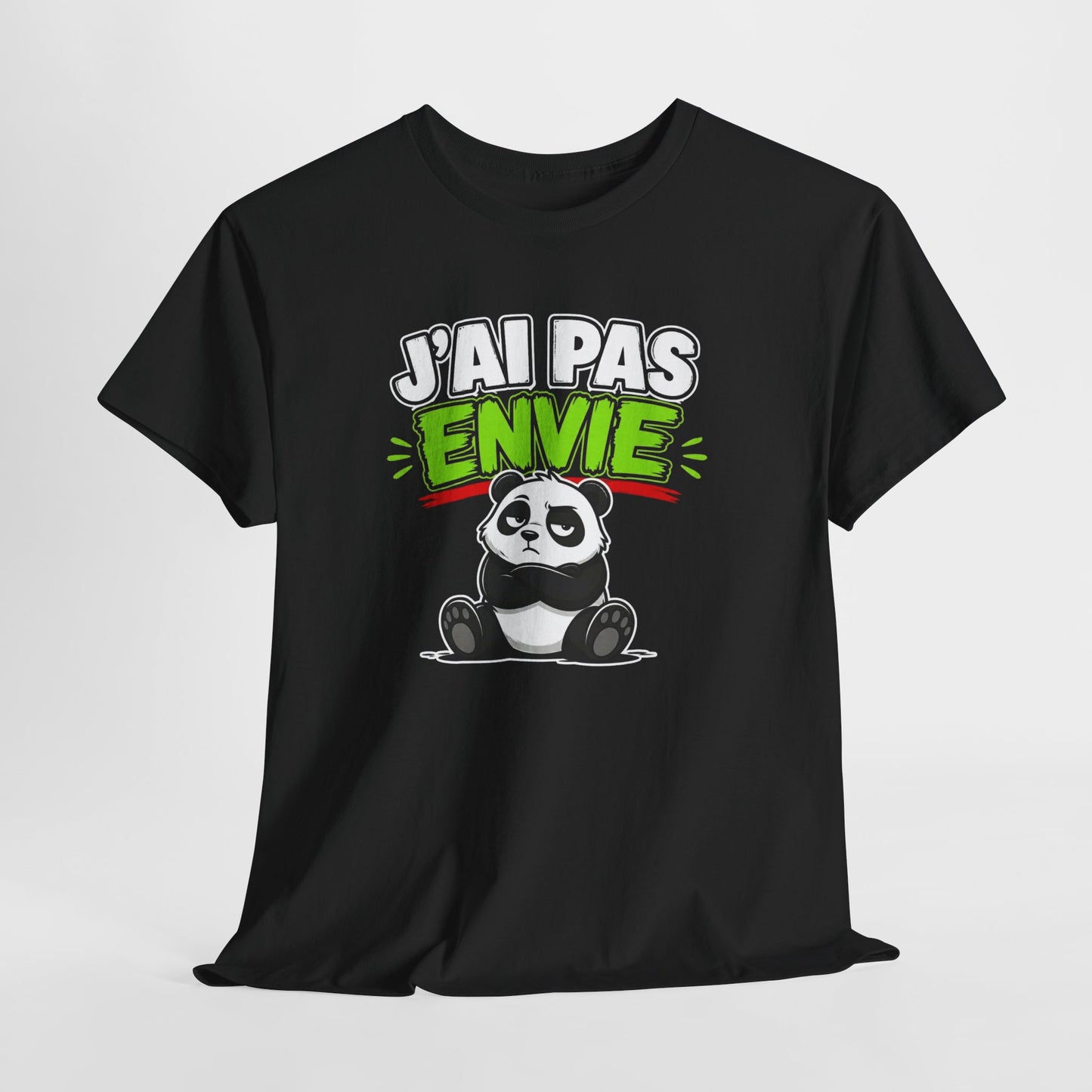 T-Shirt Humour Panda J’ai Pas Envie – Tee Shirt Drôle Adulte Flemme Mauvaise Humeur Citation Fun Cadeau Collègue Homme Femme