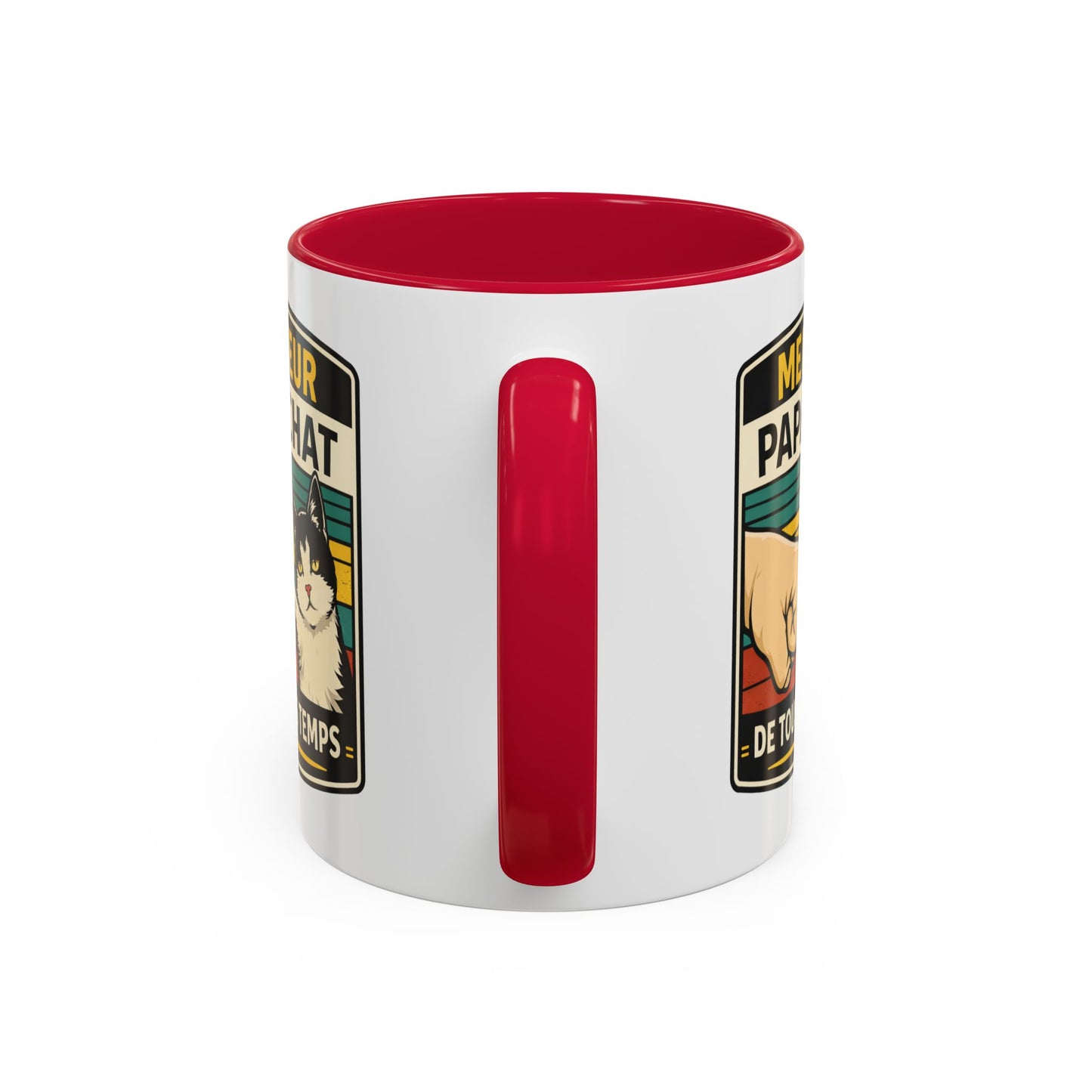 Tasse Meilleur Papa Chat de Tous les Temps – Mug Chat Noir et Blanc – Cadeau Papa Original – Céramique 325ml