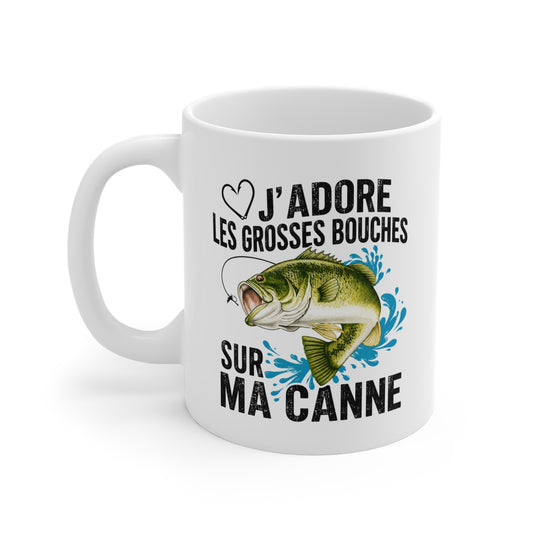 Mug Pêche Grosses Bouches – Tasse Humoristique Poisson – Cadeau Homme Pêcheur Passionné – 325 ml