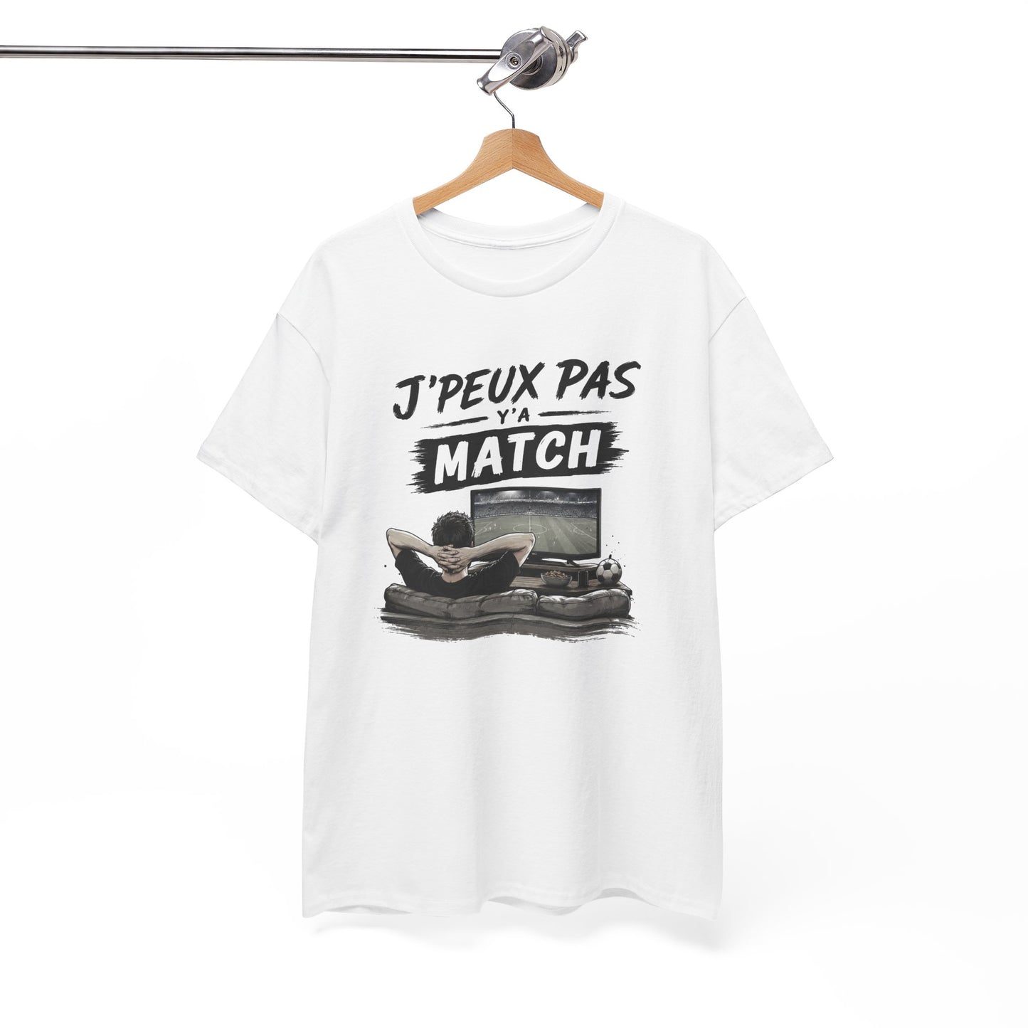 Tee Shirt Homme Football Supporter Cadeau Humour Match Fan de Foot Passion Football Télévision