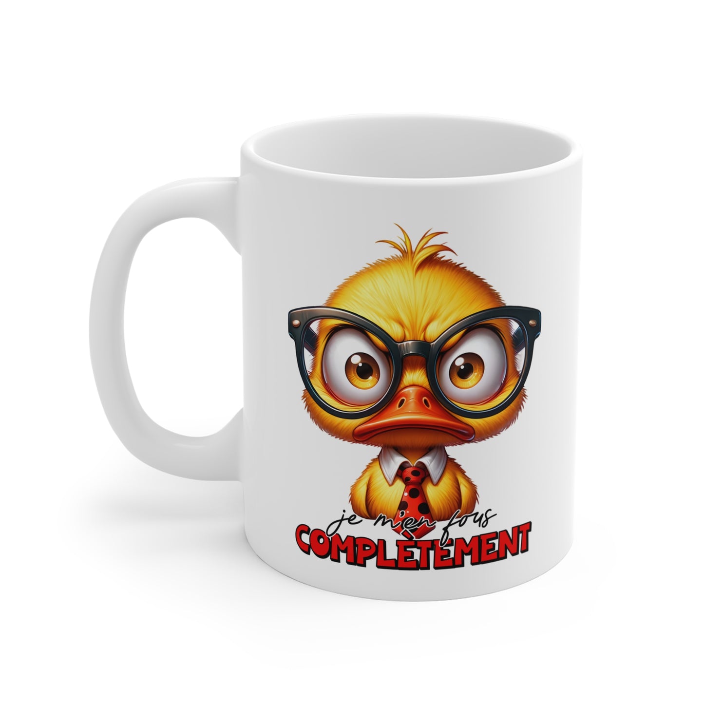 Tasse Je M’En Fous Complètement – Mug Canard Humour Drôle – Cadeau Homme Femme 325ml